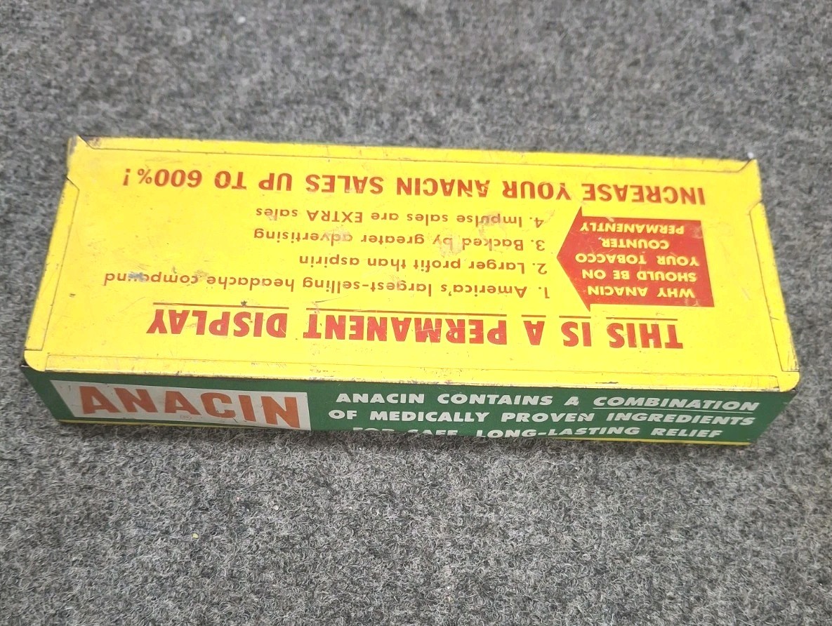 Anacin Metal Counter Display Box. Bx2