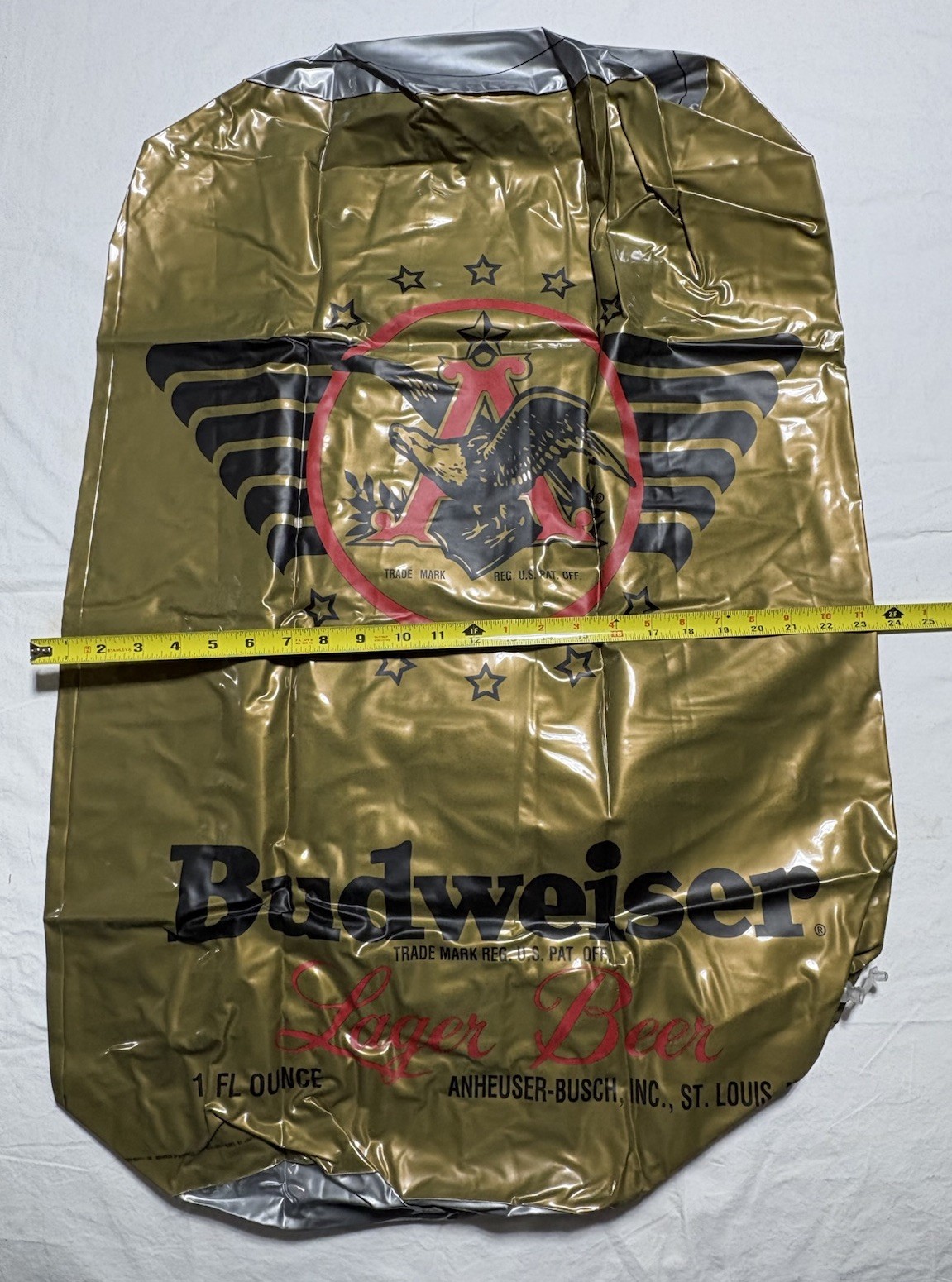 1998 Budweiser Lager / Bud Light Beer 36″ Inflatable Hanging Store / Bar Display