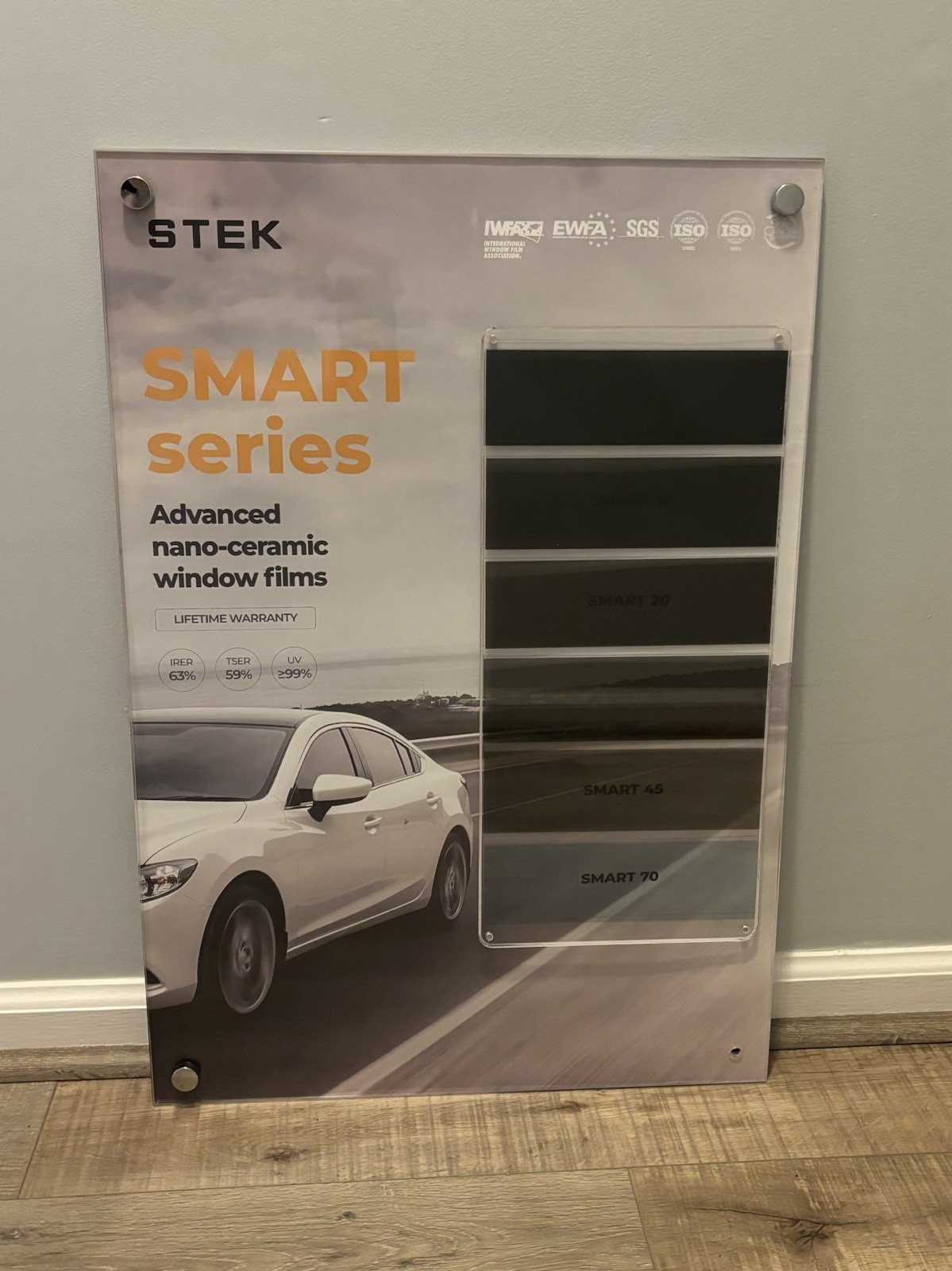STEK Smart Series Nano Ceramic Window Tint Film Display Board Shop Sign Display