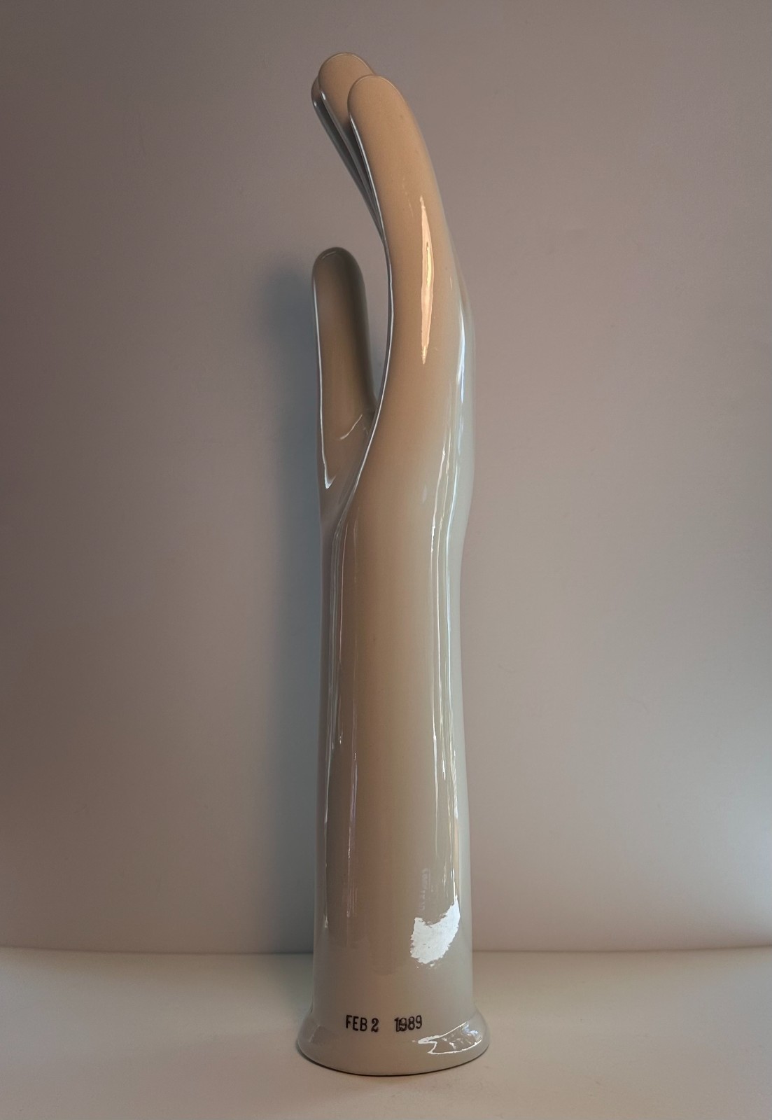 The Hall China Co. White Porcelain Left Hand Glove Display Sculpture CSM 9053