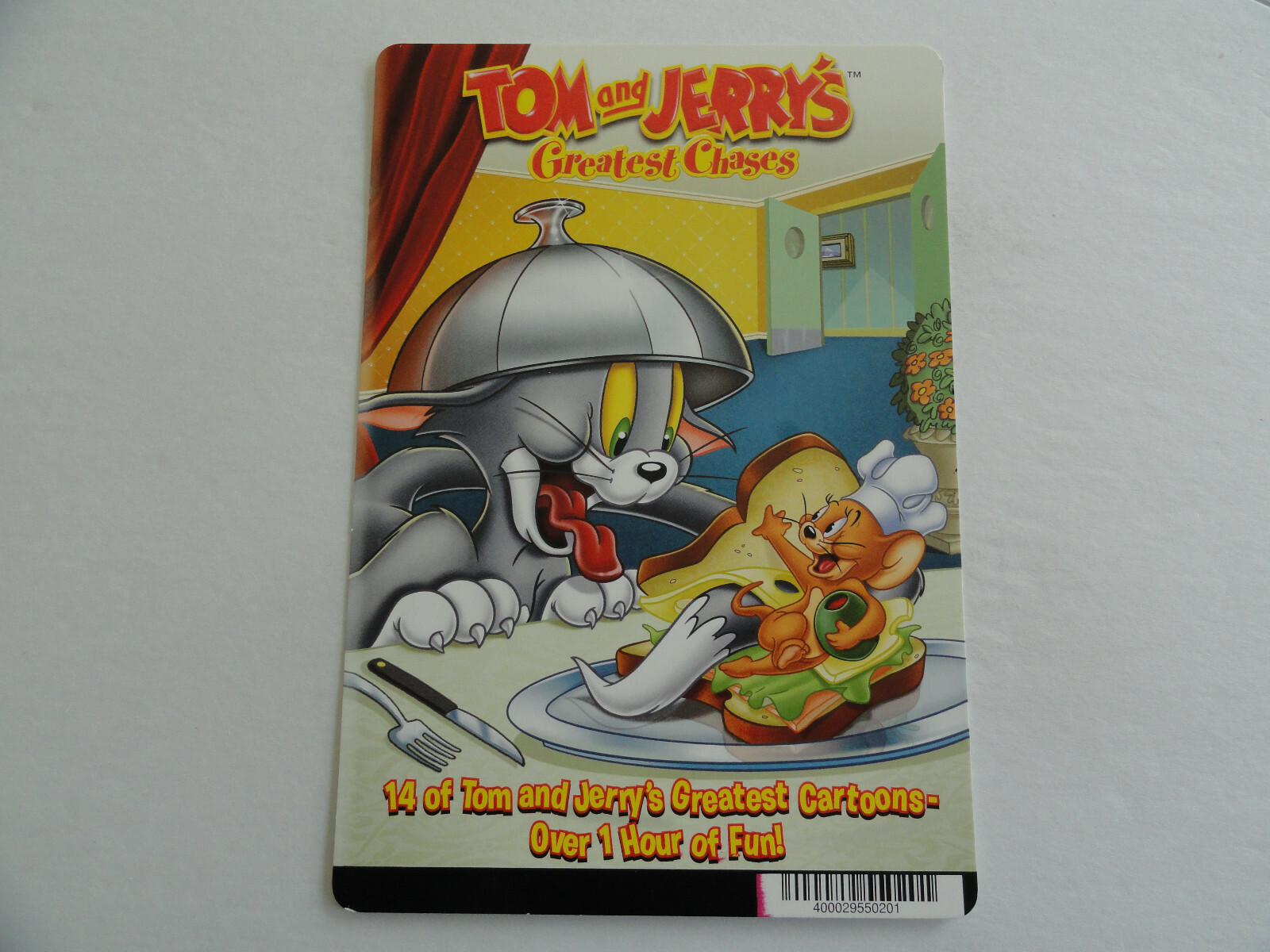 TOM AND JERRY’S GREATEST CHASES – BLOCKBUSTER VIDEO BACKER CARD 5″X8″