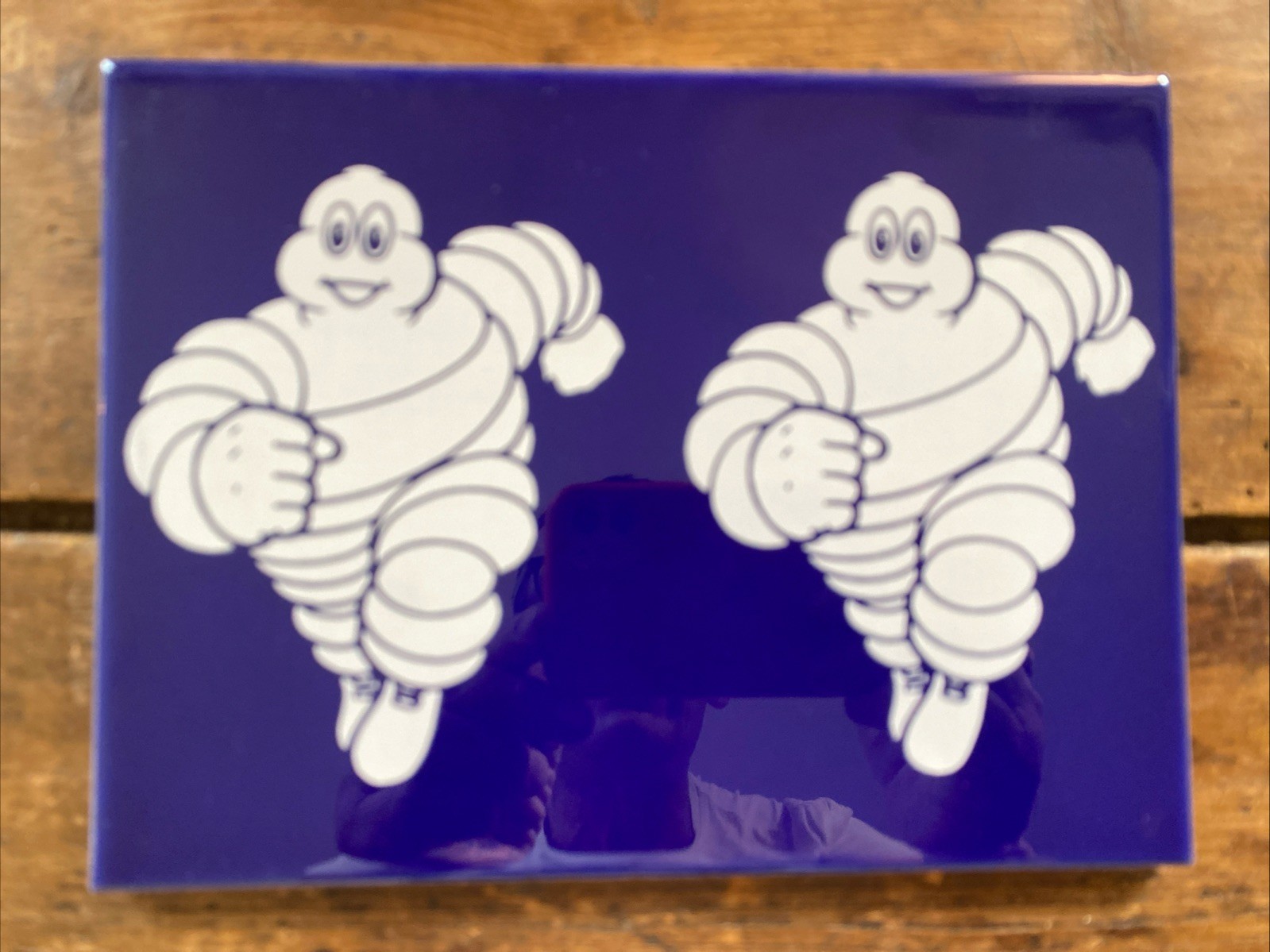 Advertising Bibendum tires “MICHELIN” – earthenware tile – Azuunous – 25 * 15 cm VGC