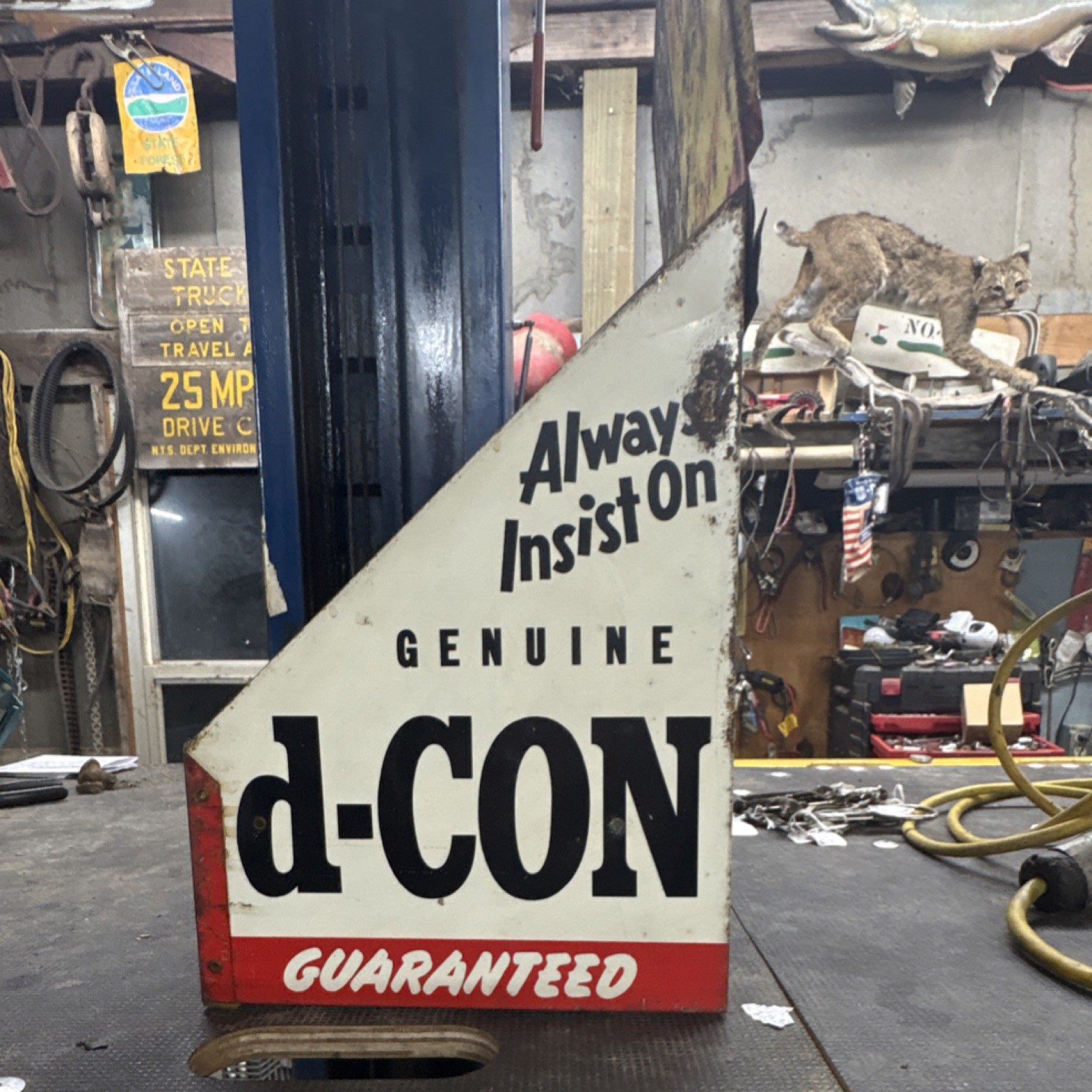 d-CON Vintage Store Display Advertising Rack Yellow Red White Black