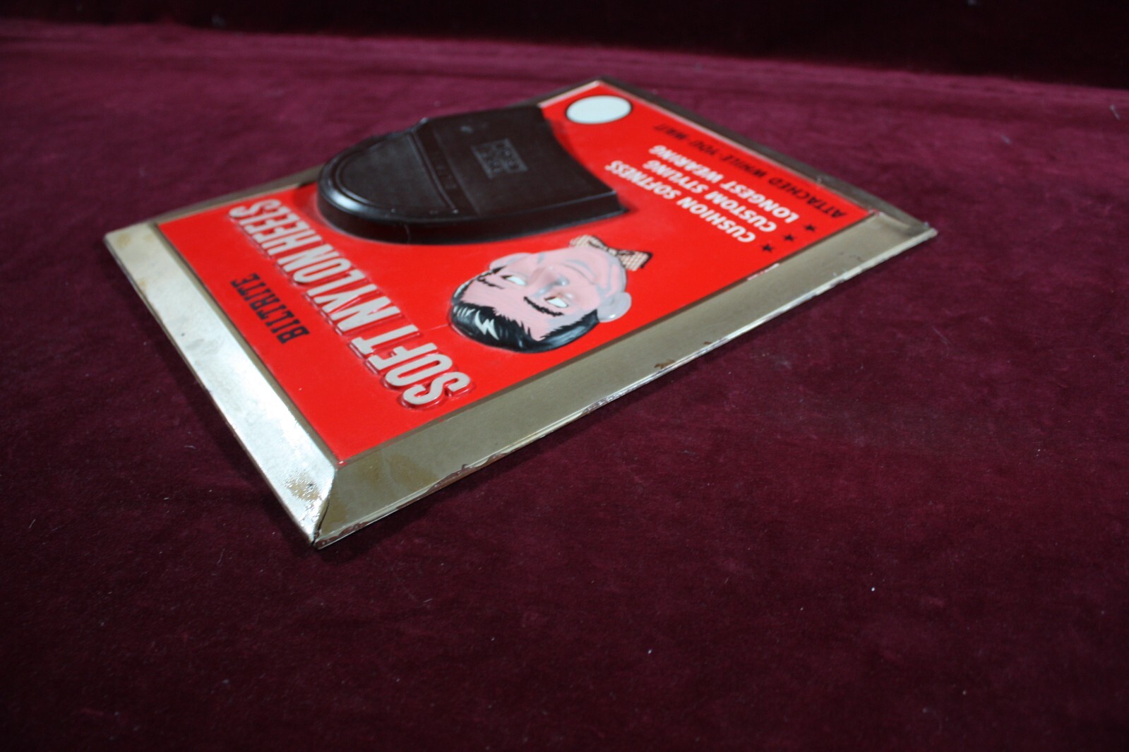 ** VINTAGE BILTRITE SHOE HEELS SIGN 3D DEALER ADVERTISING EASEL BACK 1950’s **