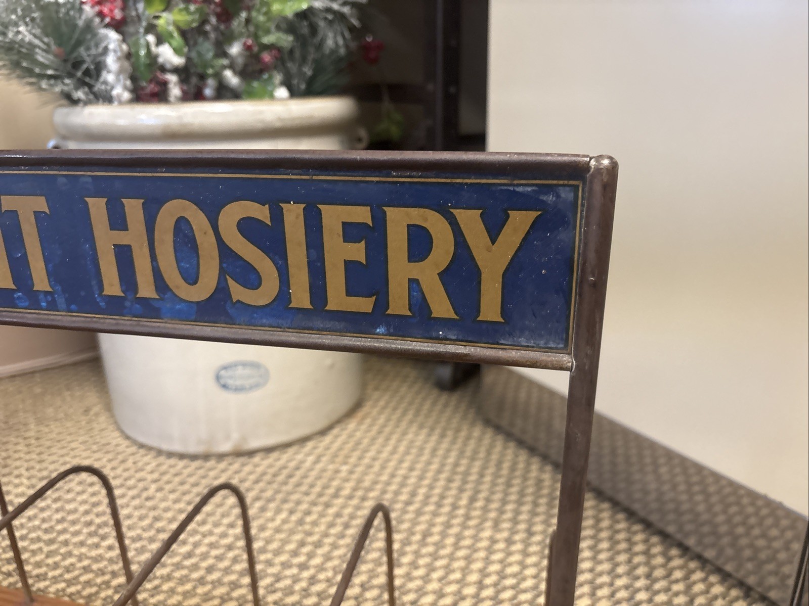 Antique General Store Counter Clothing Display Wovenright Hosiery Cleveland Ohio