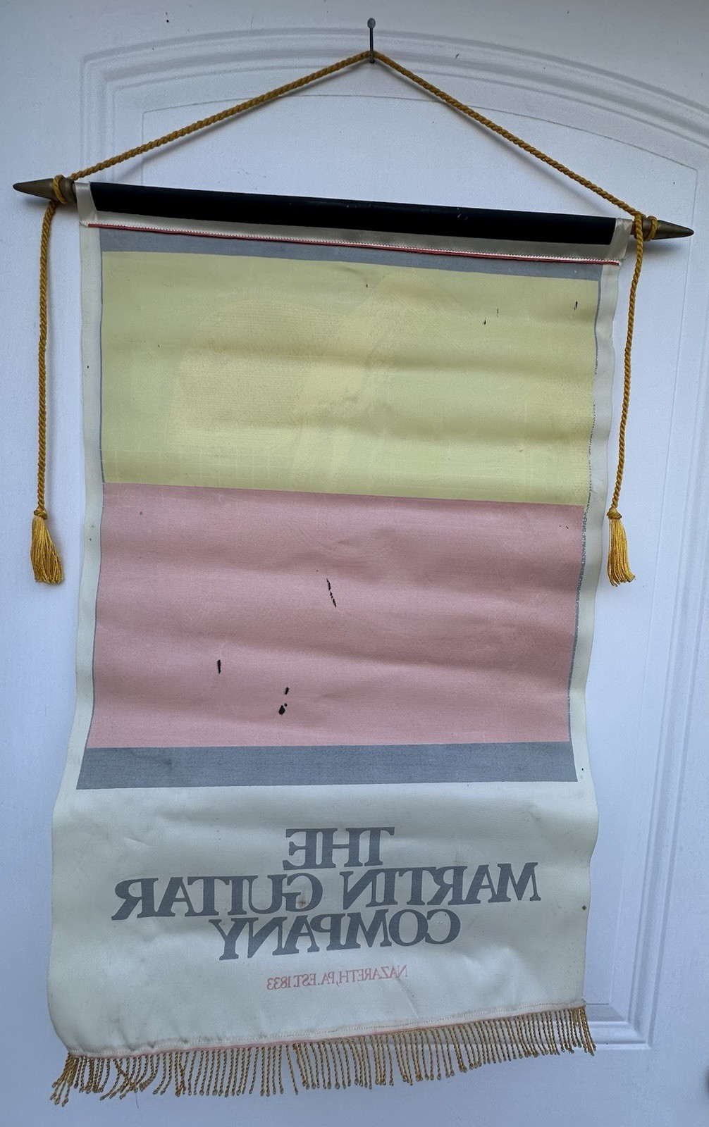 Vintage Martin Guitar Company Nazareth Ad Sign Dealer Store Banner 18×29”