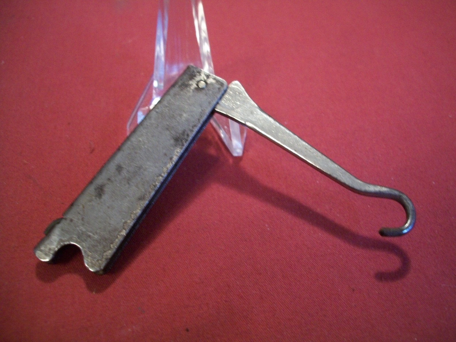 J.L.S. Mfg. co. Newark NJ. Vintage Fancy Advertising Folding Button Hook