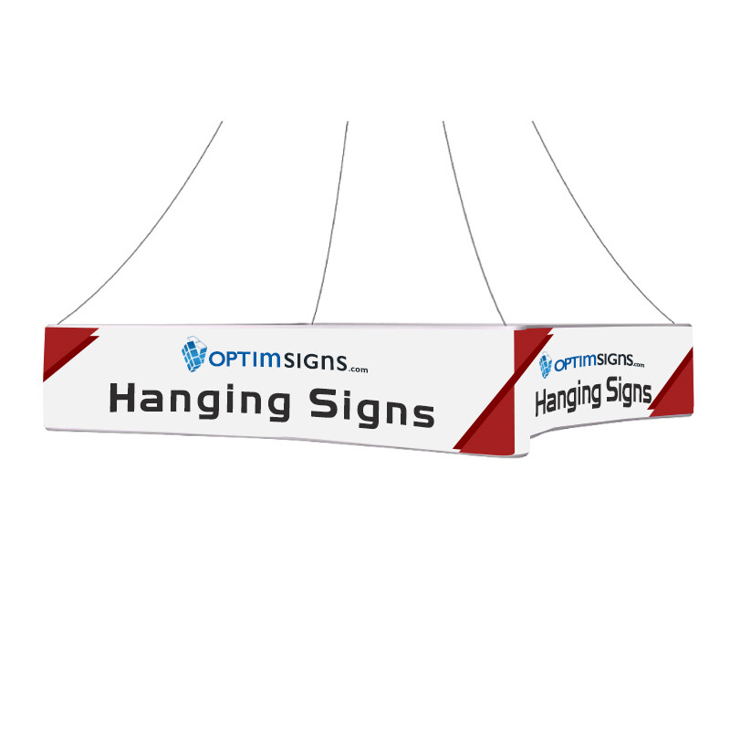 Custom Logo Advertising Concave Square Hanging Banner Trade Show Ceiling Banner