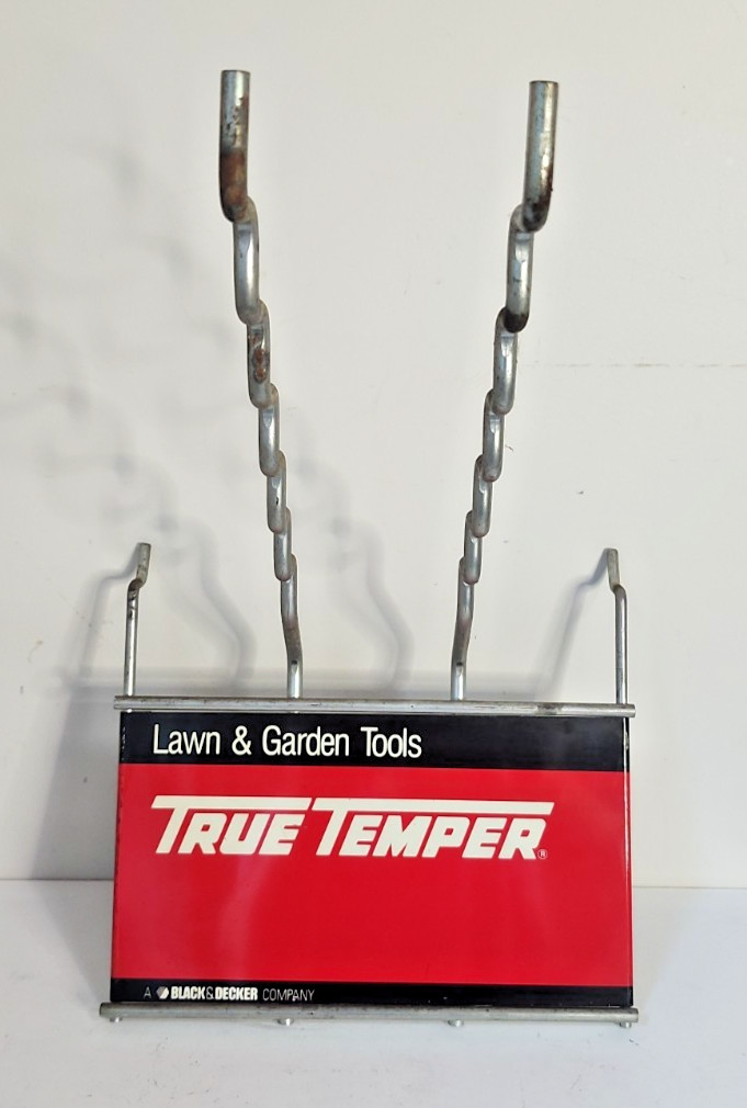 Vintage True Temper Tool Display Pegboard Sign Advertising Tool Hanger