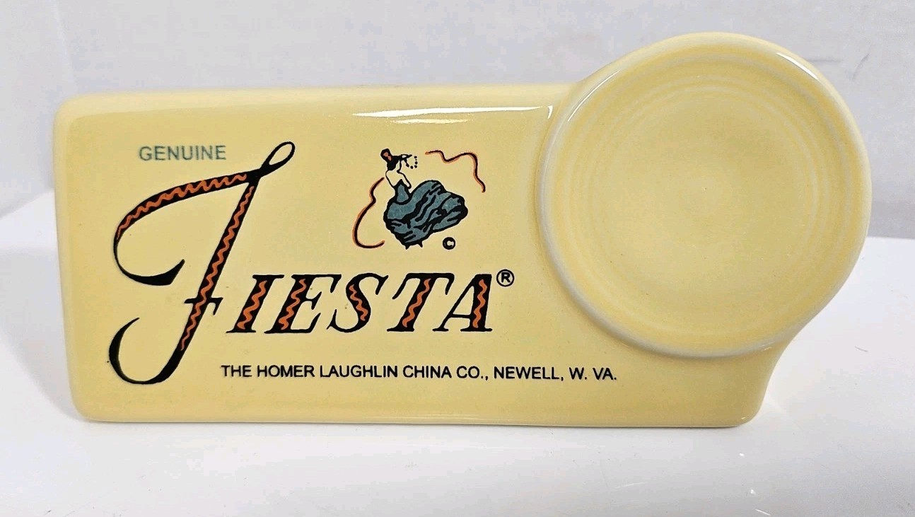 Rare Fiesta Fiestaware Homer Laughlin China Co. Yellow Dealer Display Sign