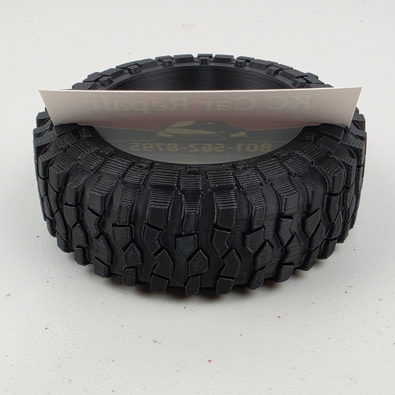 Tire Business Card Holder Wheel Shop Display Stand Desktop Countertop 3D Printed