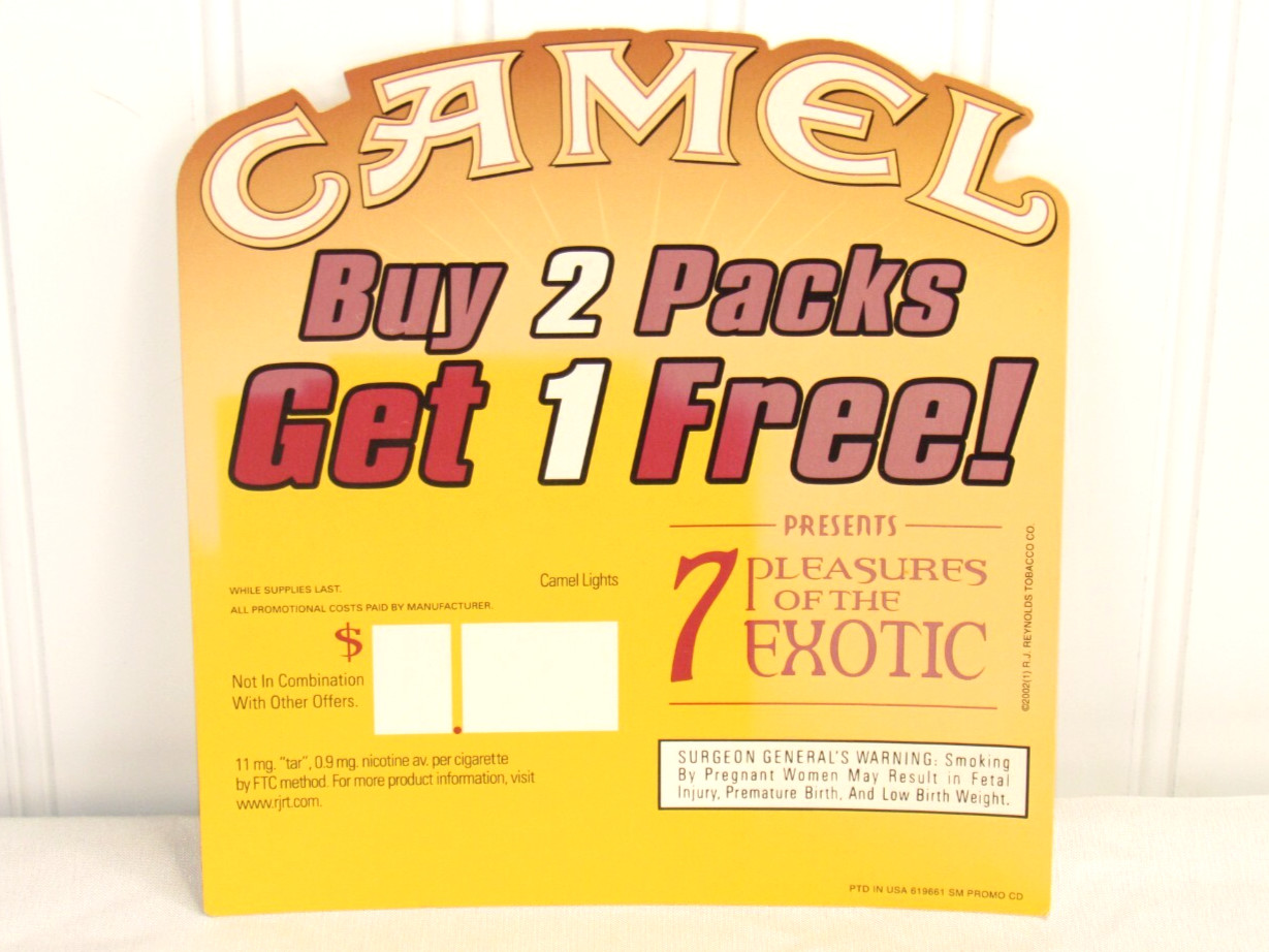 Camel Counter Display 7 Pleasures Of The Exotic Cigarette B2G1 Advertising PROMO