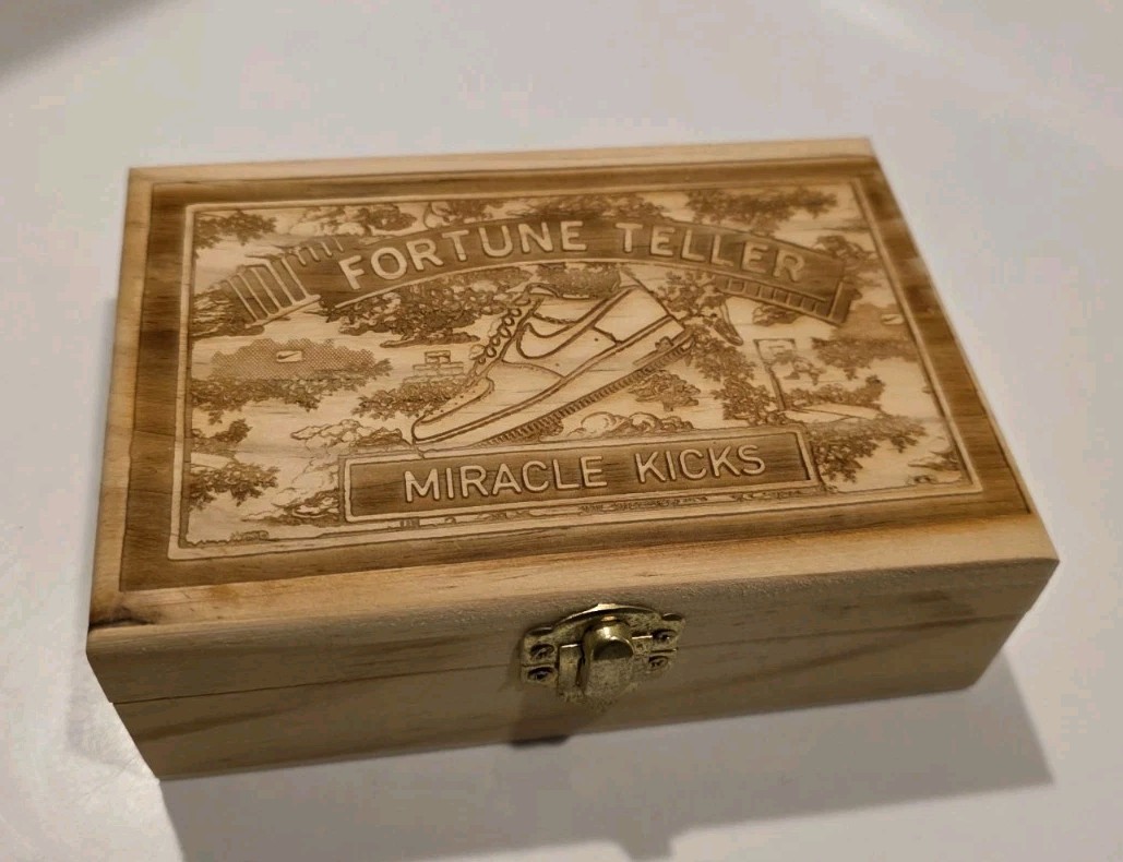 RARE NIKE SMALL NORDSTROM X WOOD JEWELRY PROMO BOX MIRACLE KICKS FORTUNE TELLER