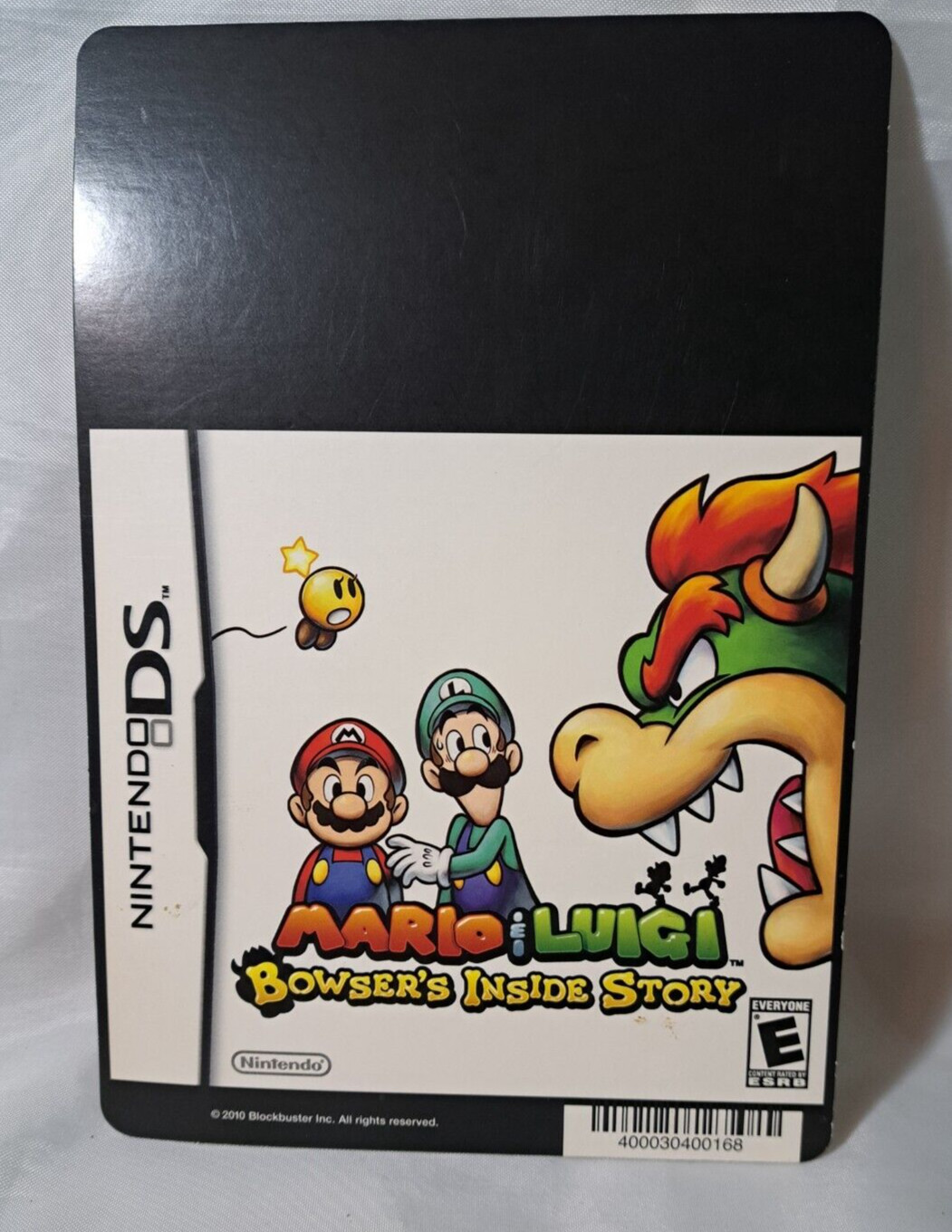 NINTENDO DS; Mario & Luigi Bowser’s Story BLOCKBUSTER VIDEO BACKER CARD -NO GAME