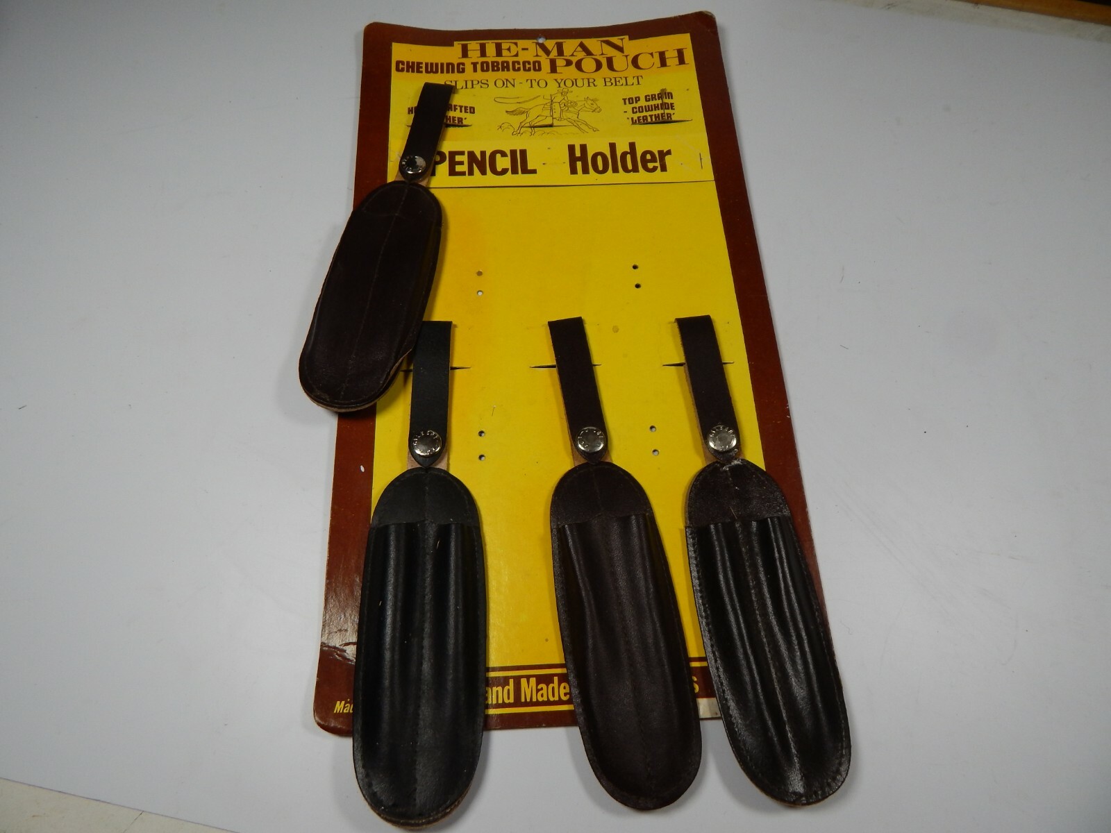 great 70’s Truck Stop COUNTER DISPLAY HE-MAN Leather Pencil Holders GEEKS