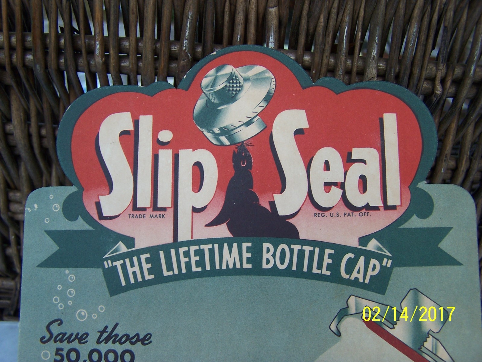 Vintage Slip-Seal Aluminum Screw Down Advertising Store Sign Display U.S.A.
