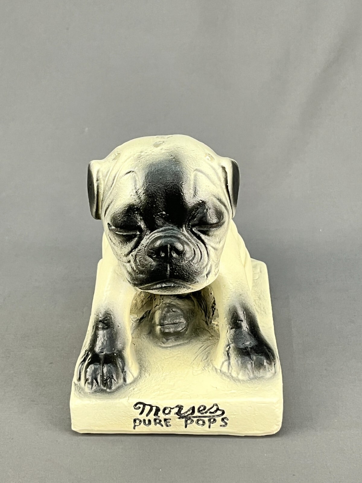 Vintage Morses Pure Pops Bulldog Chalkware 7″ Candy Store Countertop Display (A)