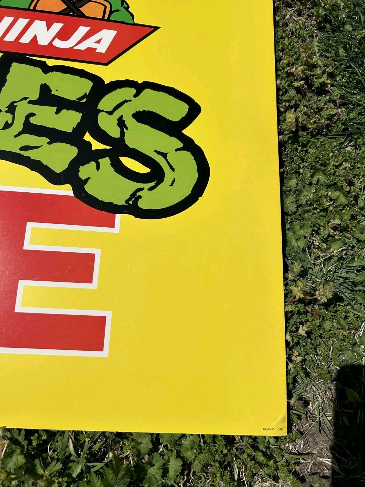 VINTAGE 80s TEENAGE MUTANT NINJA TURTLES TMNT TOY DOUBLE SIDED ADVERTISING SIGN