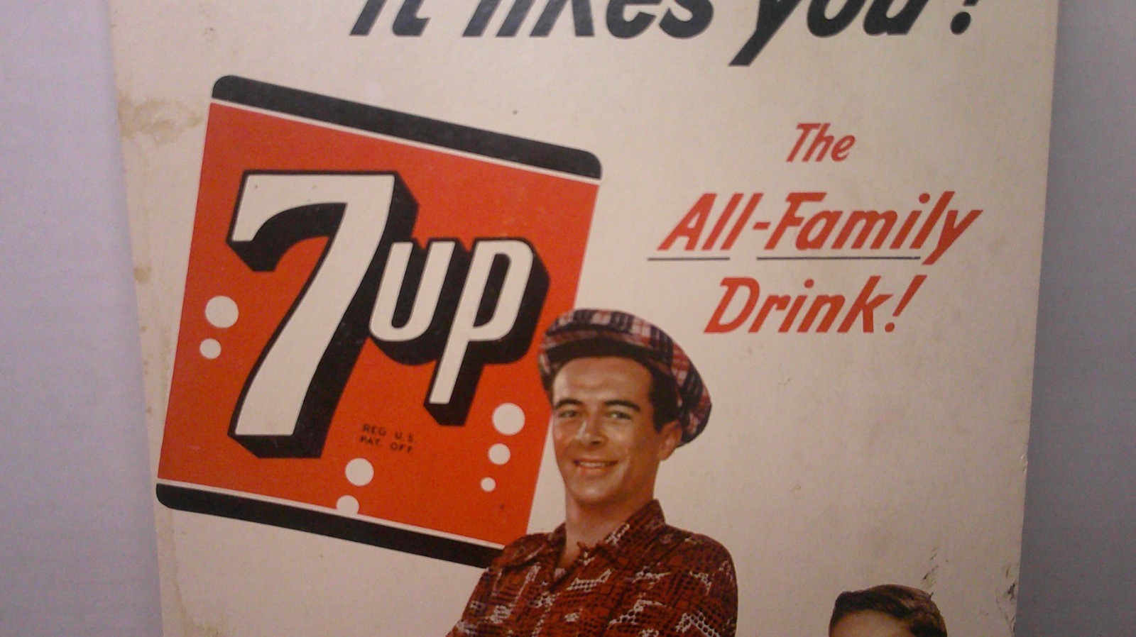 1951 7 Up advertising easel stand up grocery store display dad carrying case 10D
