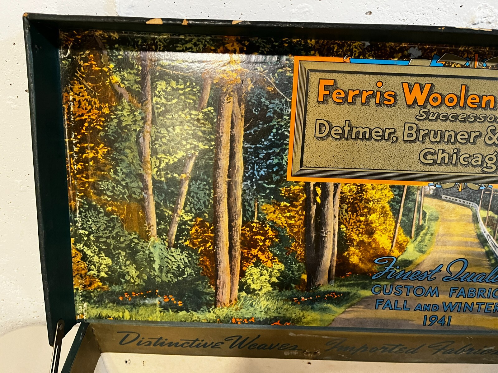 1941 Ferris Wool Co. Woolen Co Suit Sample Case Tailor Salesman Display Box