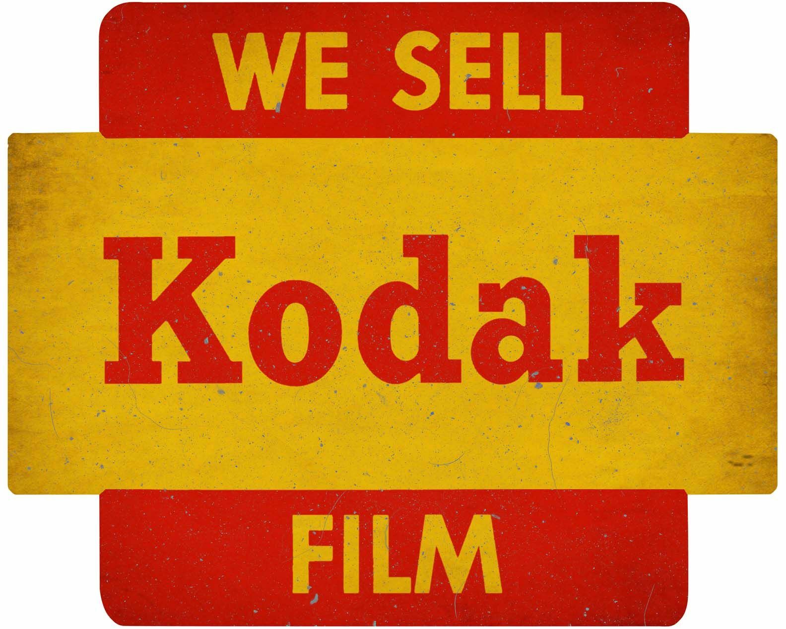 WE SELL KODAK FILM BRIGHT RED YELLOW HEAVY DUTY USA MADE METAL ADV AGED SIGN