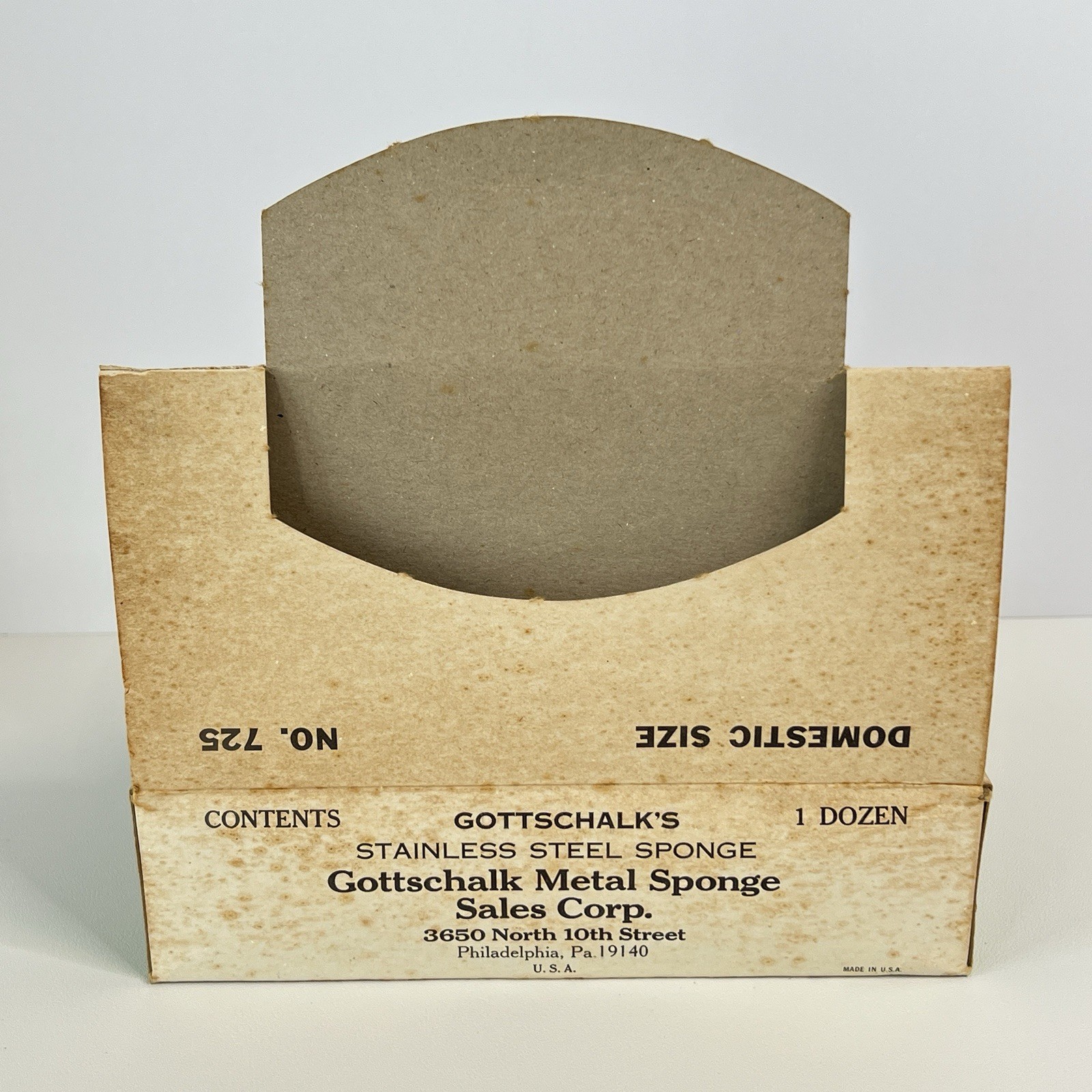 Vintage Gottschalk’s Stainless Steel Sponge Display Box No 725 New Old Stock