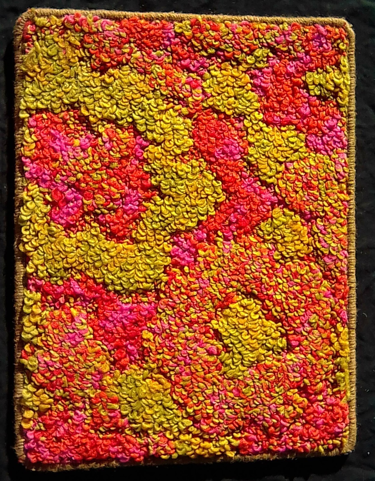 NOS 1970s Vickery Carpet Sample Crimson Bronze Psychedelic MCM Sculpted Swatch