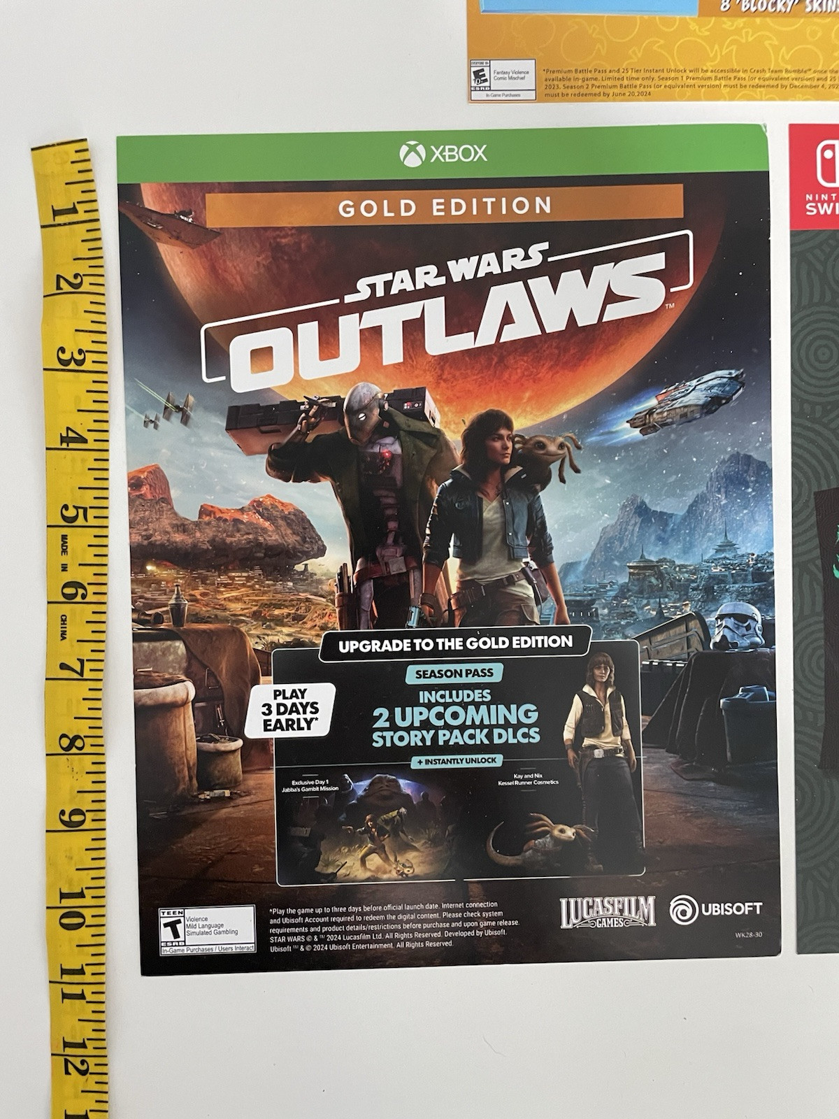 Lot of 5 Video Game Promo Lobby Cards 8.5″ x 11″ XBOX, PS5, Nintendo Switch