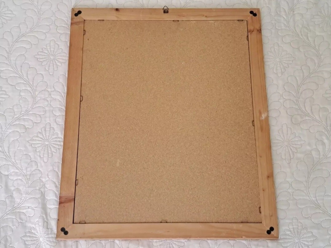 ADVERTISING MIRROR SIGN FRAME-WHITE MILL WITH WOOD FRAME-VINTAGE