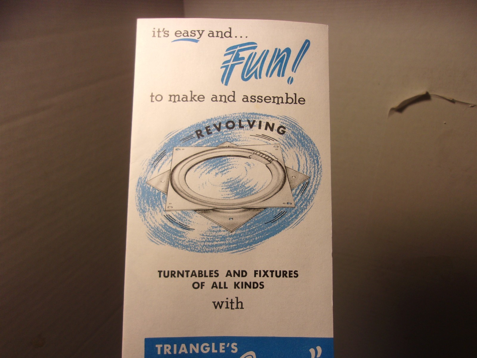 Triangle Co Rotating Bearing Lazy Susan Oshkosh WI Store Counter Display Sign