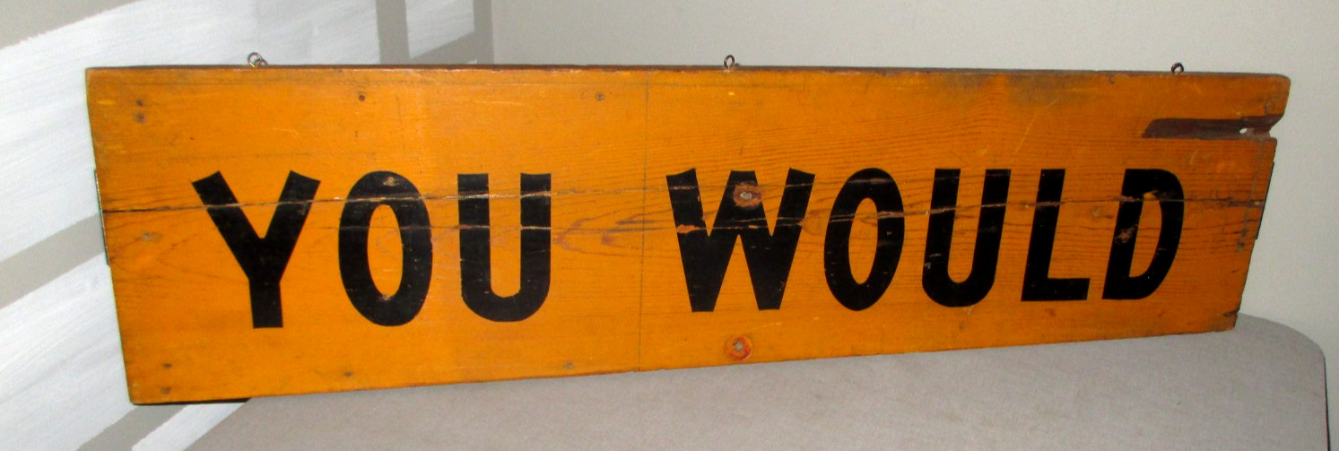 1940-BURMA-SHAVE WOOD ADVERTISING TRADE BARBER ORG DISPLAY SIGN-DOUBLE SIDED-40″