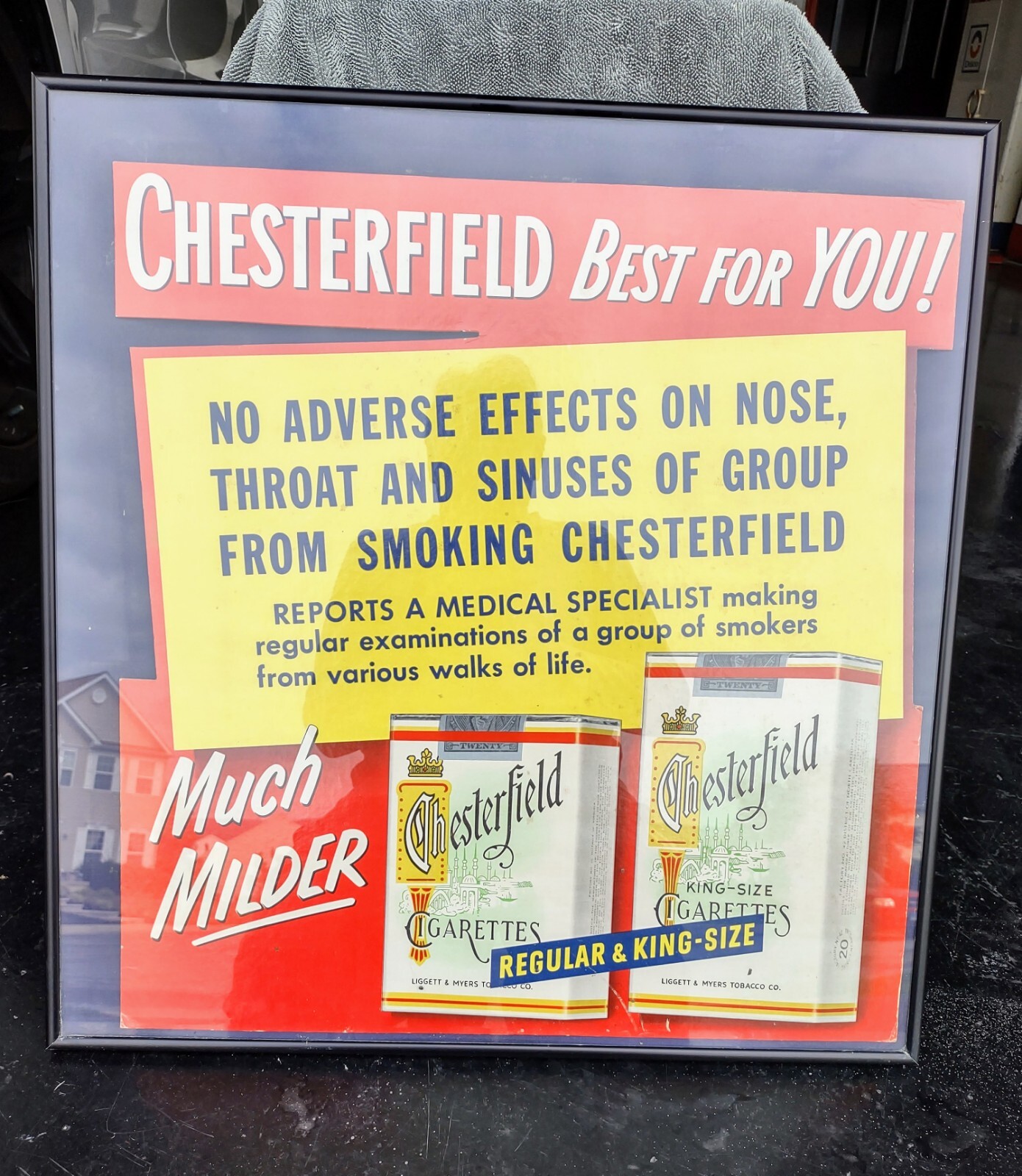 Rare Chesterfield Best for YOU ! Cardoard Counter Top Display Advertisement
