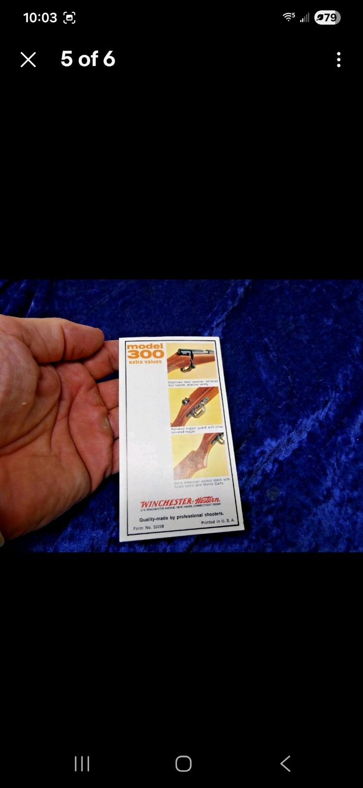 VTG 1971 WINCHESTER MODEL 300 22 RIMFIRE HIPPIE STORE DISPLAY EASEL BACK SIGN