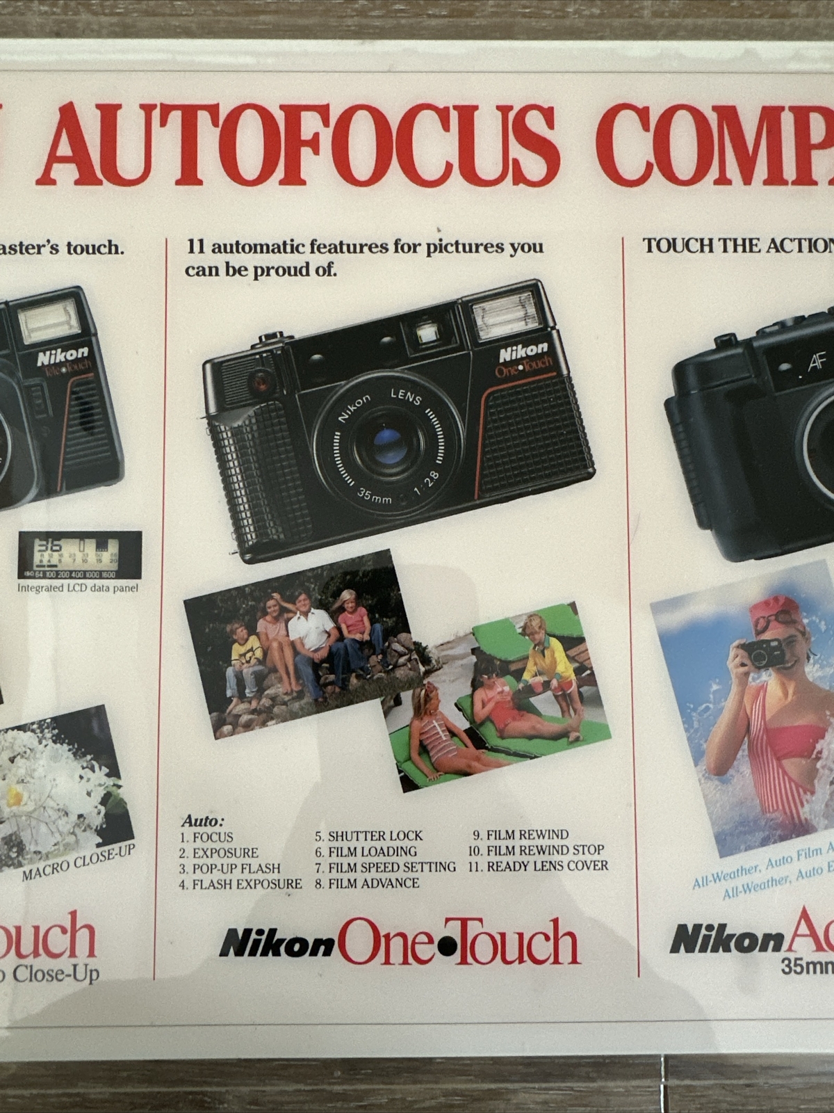 Vintage Nikon Autofocus Compacts Camera Advertising Display Sign Counter Mat