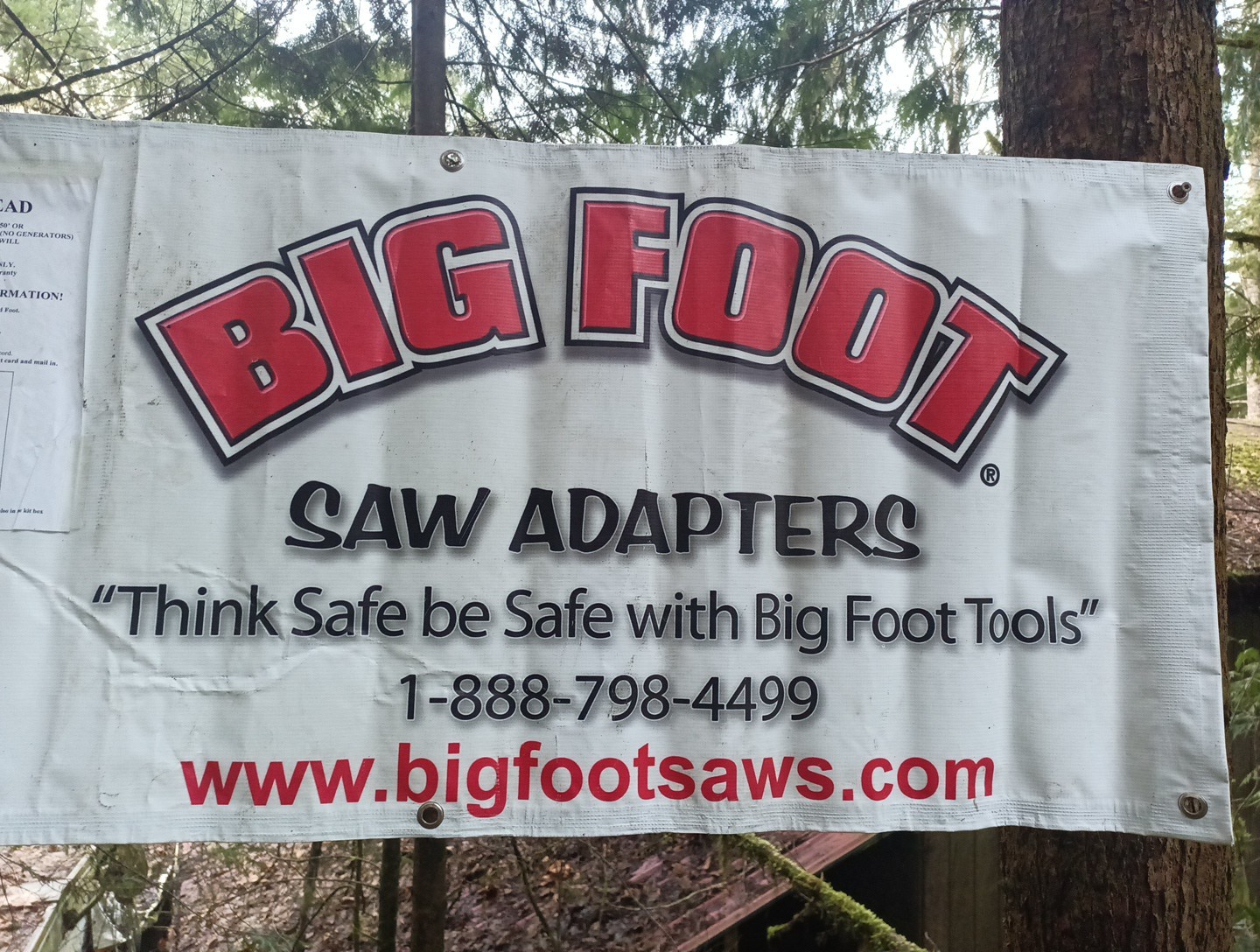 Vintage Big Foot Tools Advertising Banner 68×21.5 In RARE