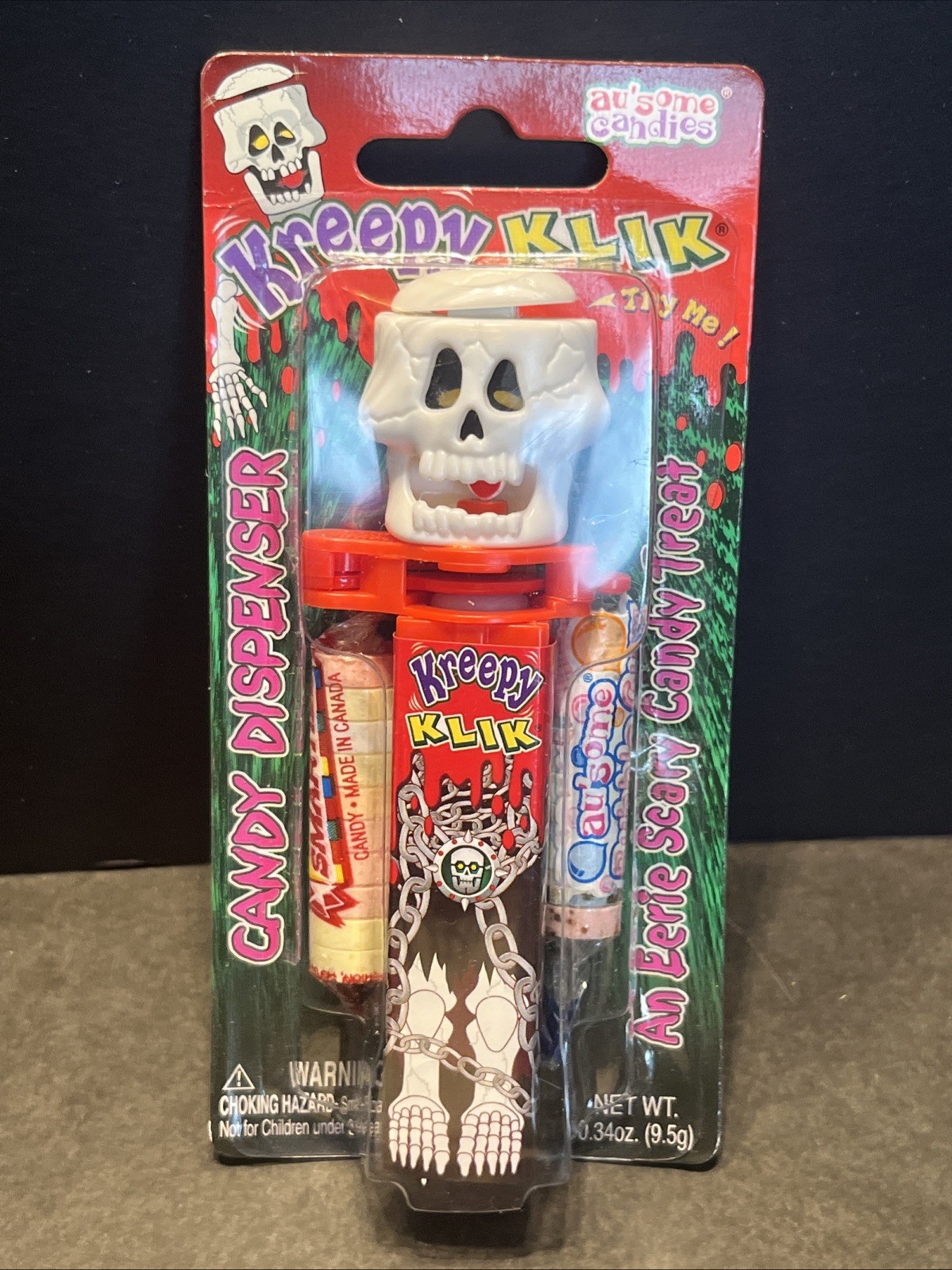 Lot of 2 HALLOWEEN KREEPY KLIK Smarties Candy Dispensers Mummy Skeleton 2003