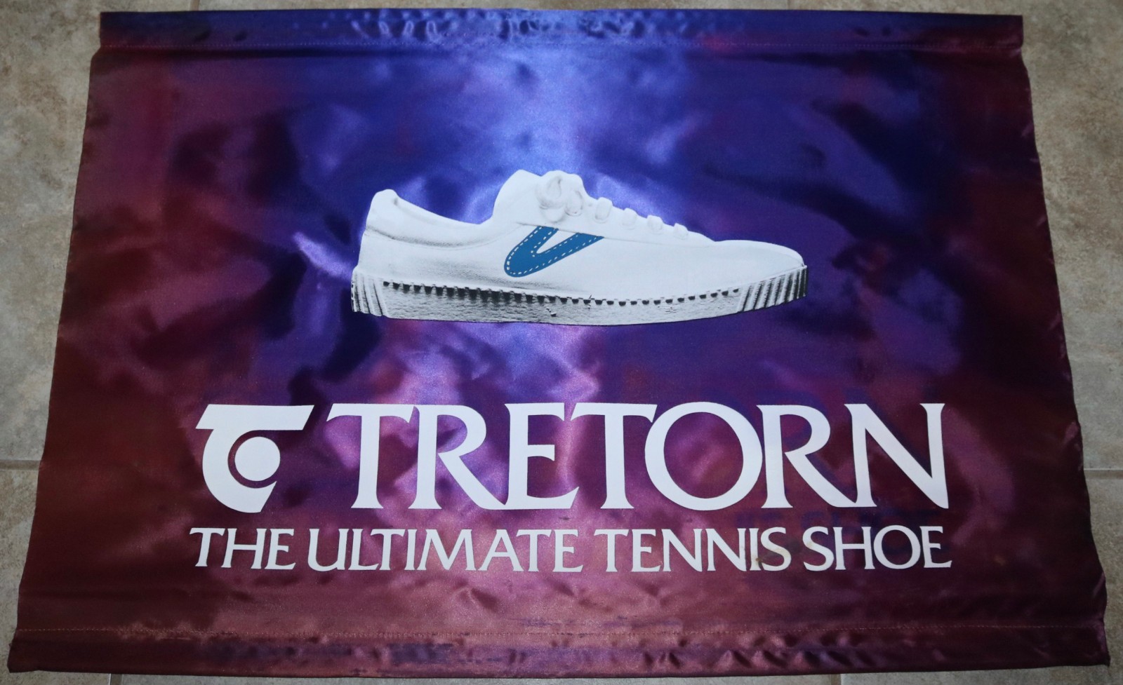 VINTAGE RARE 1970-80’S TRETORN TENNIS SHOE SNEAKER SATIN STORE BANNER