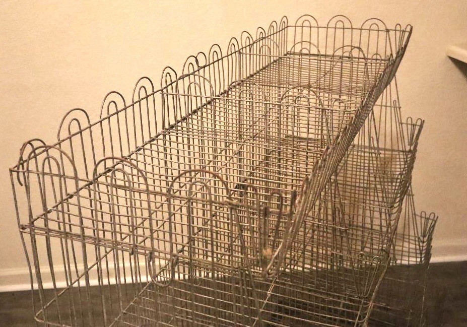 Antique General Store Metal Wire Shelving Mercantile Produce Heavy Duty