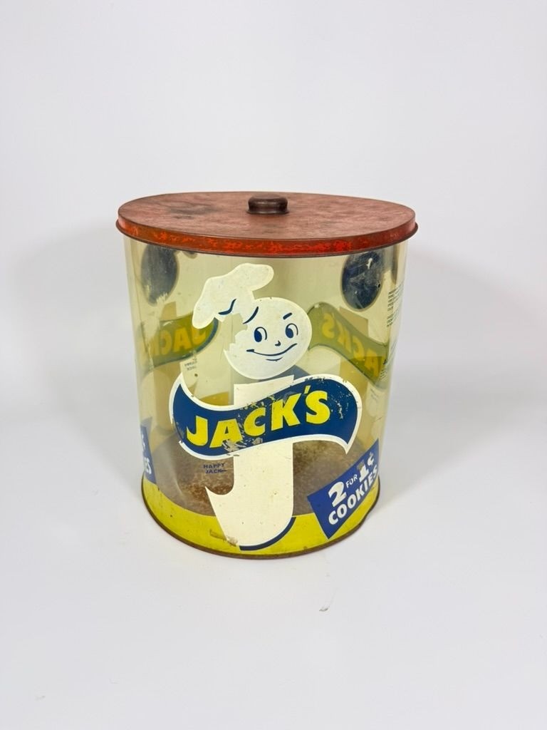 Store Display Bulk Container Jar Happy Jack’s Cookie Company Plastic 2 for 1 Cen