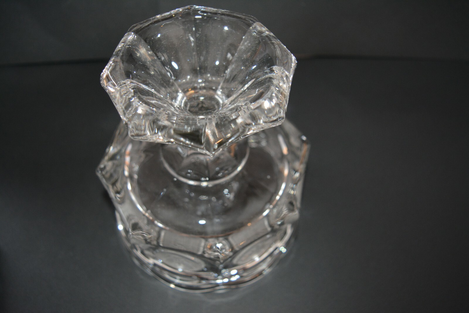 Vintage MCM Fostoria Crystal Covered Compote Wedding Bowl Coin Glass # 1372