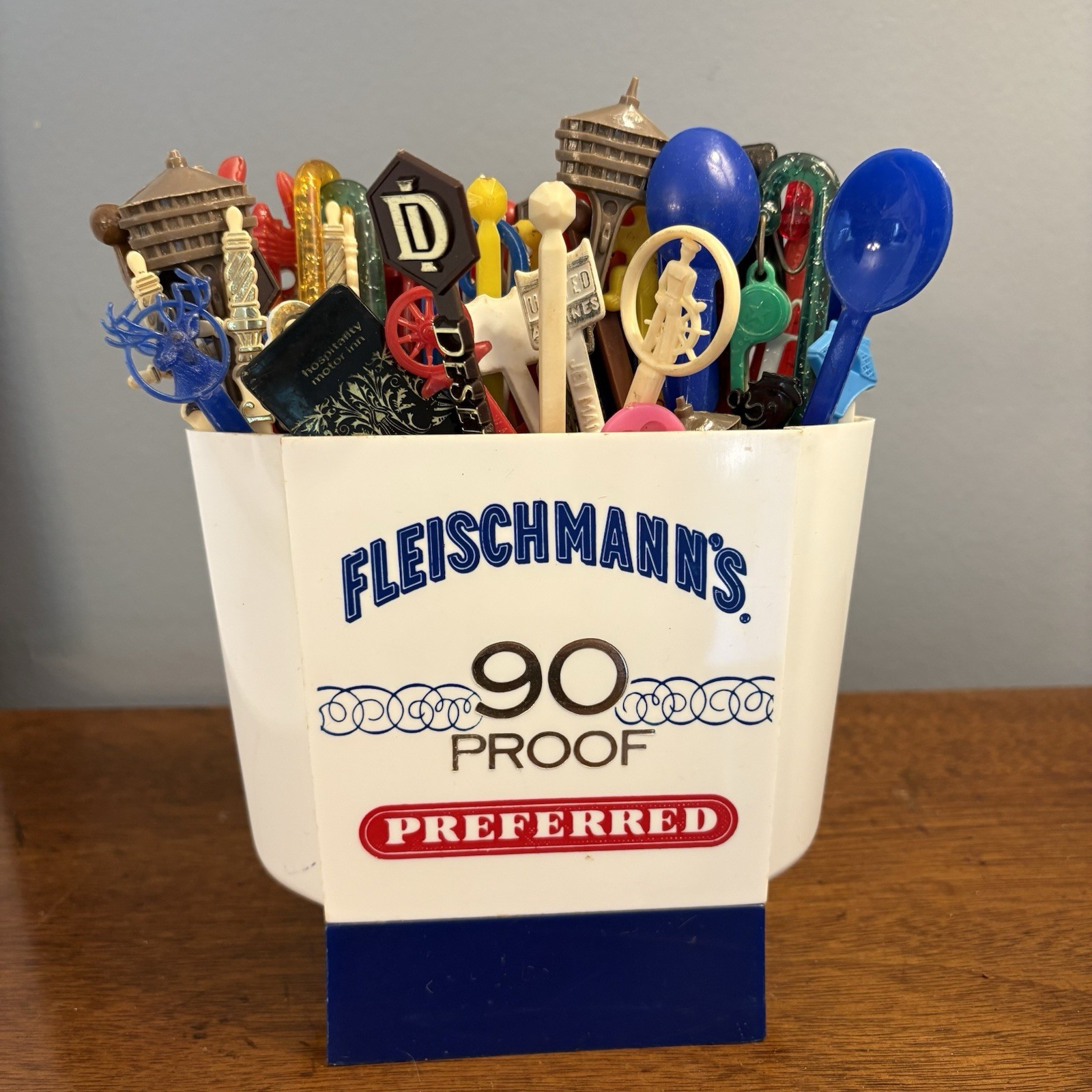 60s Fleischmanns Vodka Gin Whiskey Bar Top Advertising Display 82 Swizzle Stick