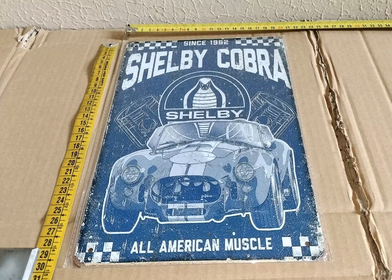 Shelby Cobra Since 1962 Metal Collectible Advertising Sign Table