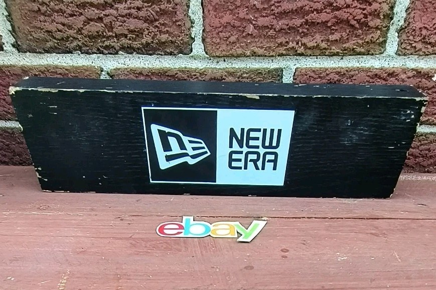 2 PC NEW ERA FITTED Hats Embossed Wood Rack Topper Store Desk Counter DISPLAY