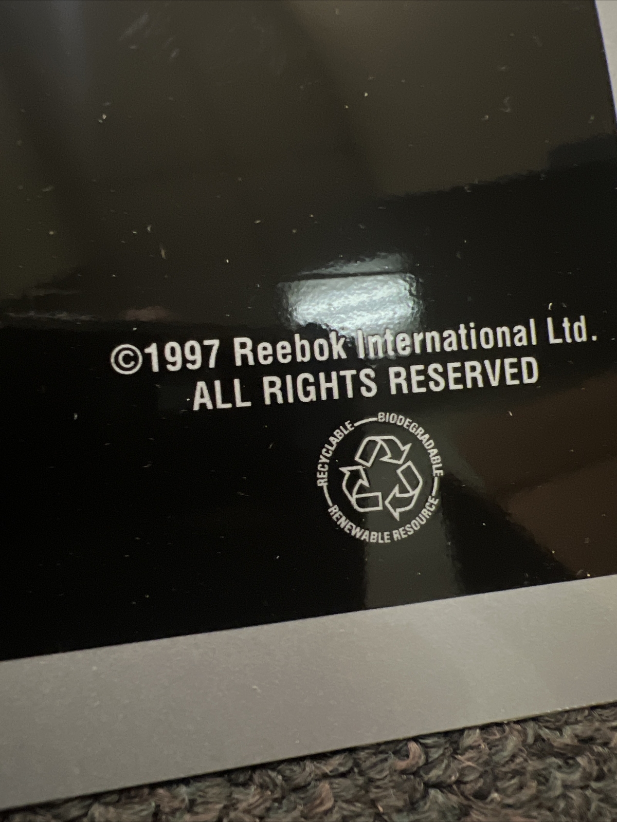 DS 1997 Reebok Shelve Display Advertising Wall Banner From Black Silver 5ftx1ft
