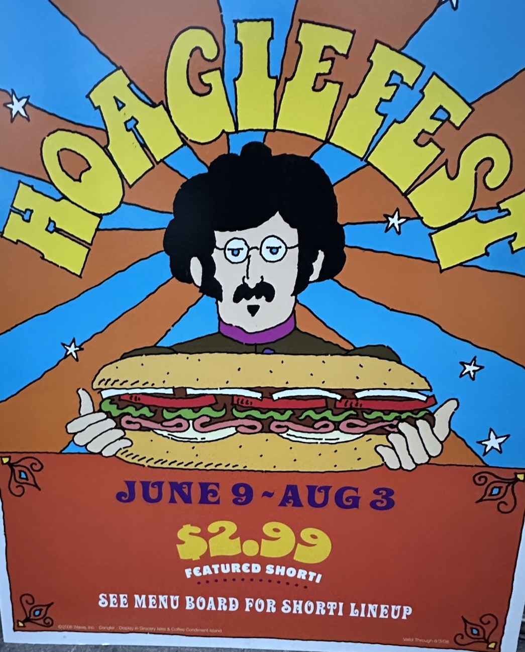 WAWA HOAGIEFEST 2008 Beatles Look Display Sign & Acetate Overlay Advertising