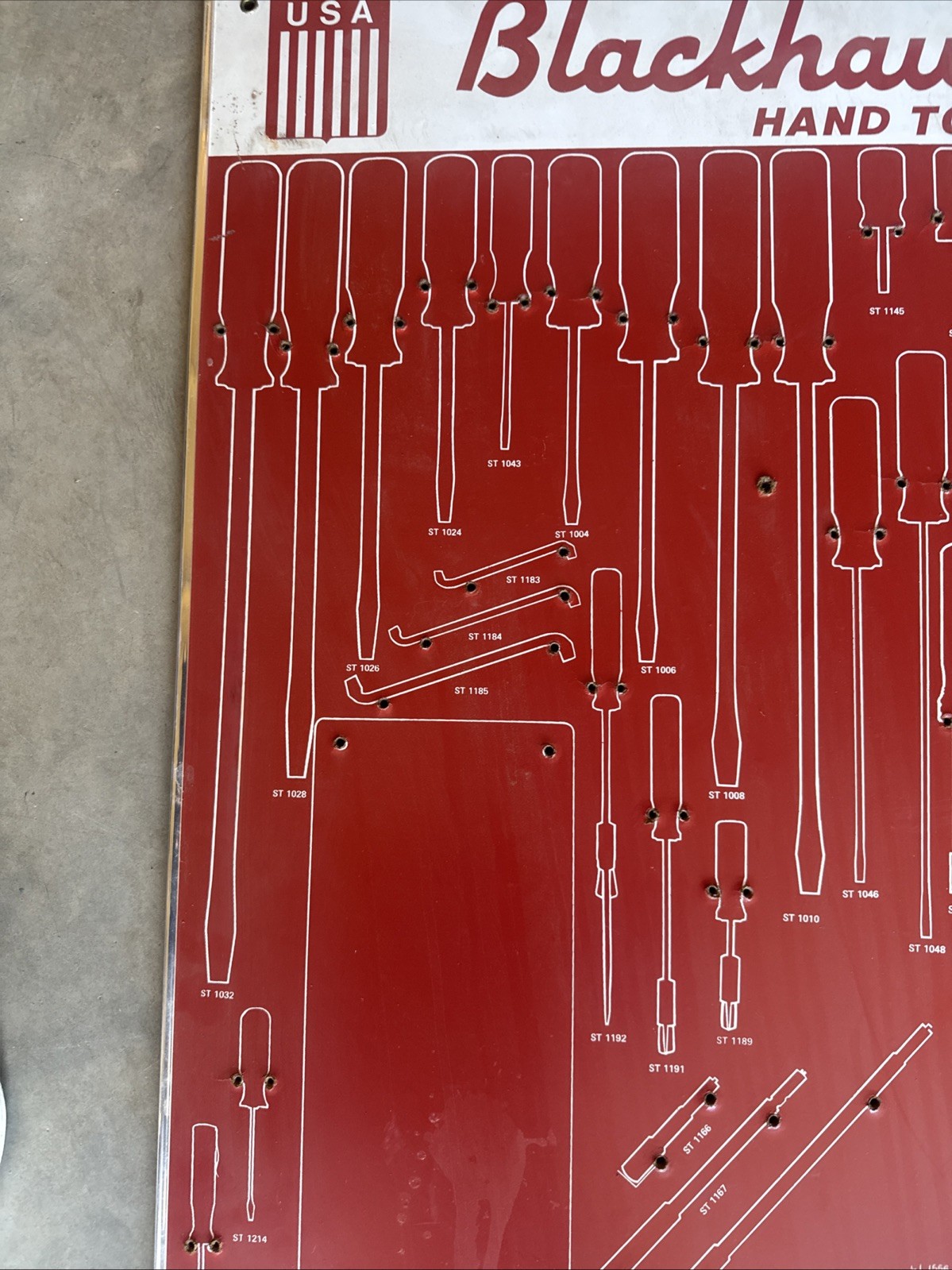 Vintage Black Hawk Hand Tools Display Advertisement Board DBD-5a
