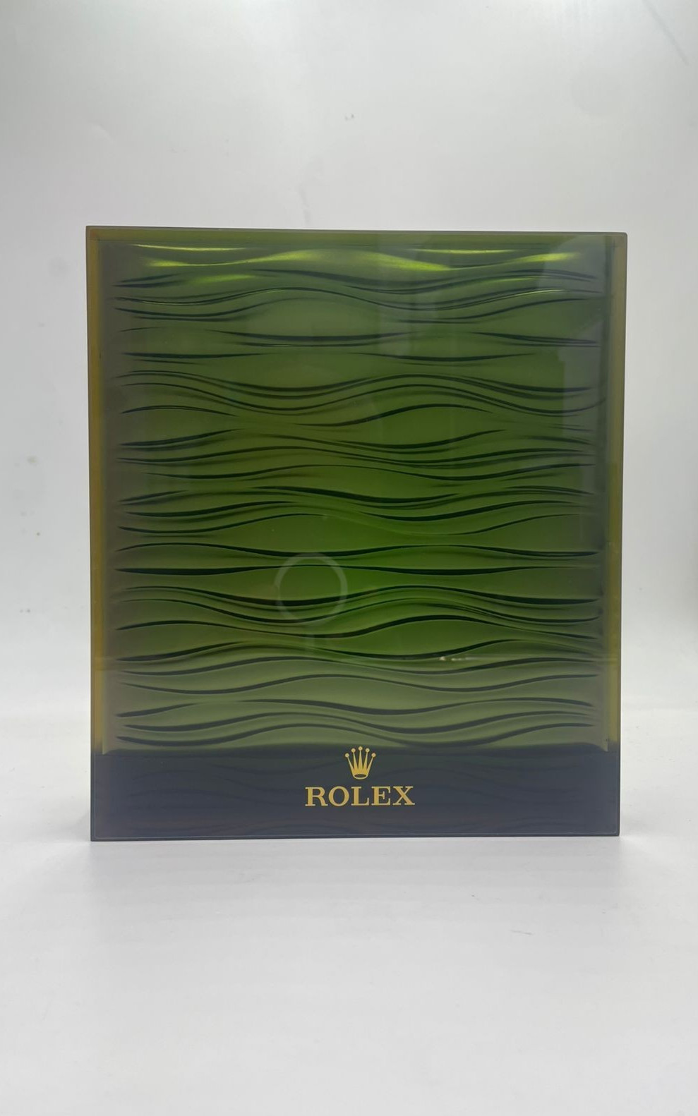 Rolex Store Acrylic Green Waves Display 9×8 In Rare Great Condition