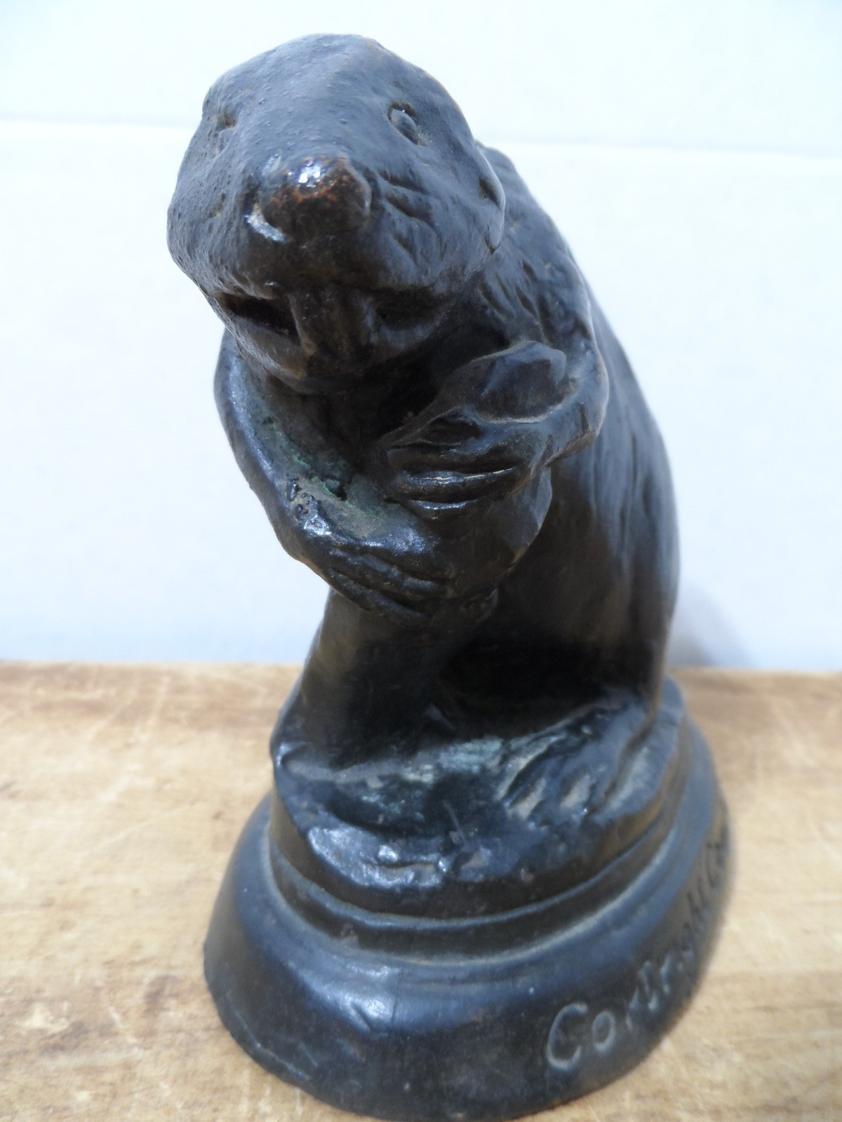 BEAVER COAL Original Old Bronze Clad Advertising Statue Store Display Sign Phila