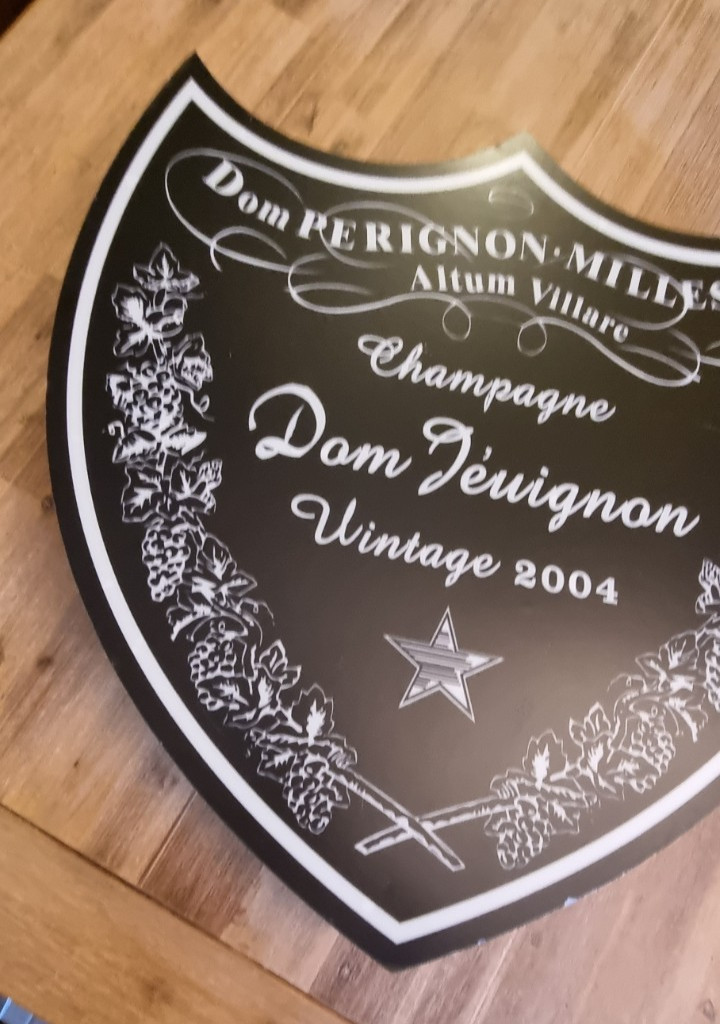 Dom Perignon 60x60cm Handcrafted Plexiglass Two-Sided Light Sign