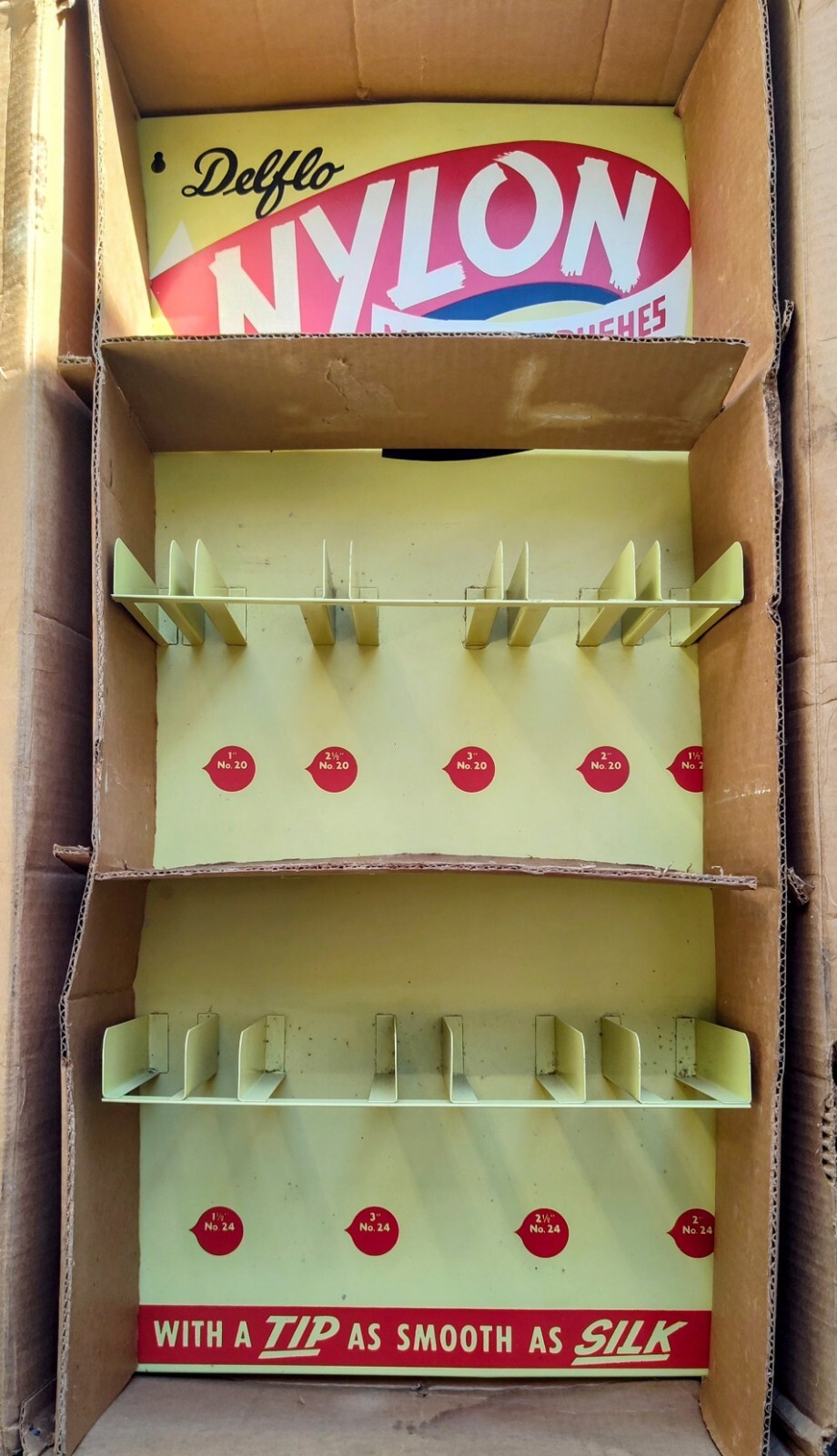 Belknap Delflo Nylon Paint Brush Store Display Sign Metal Original Box 50’s 60